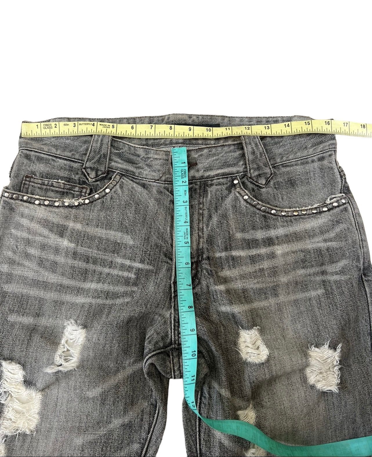 Schlussel Vintage Schlussel Japan Ripped Distressed Denim Grey Jeans Size US 31 - 3 Thumbnail