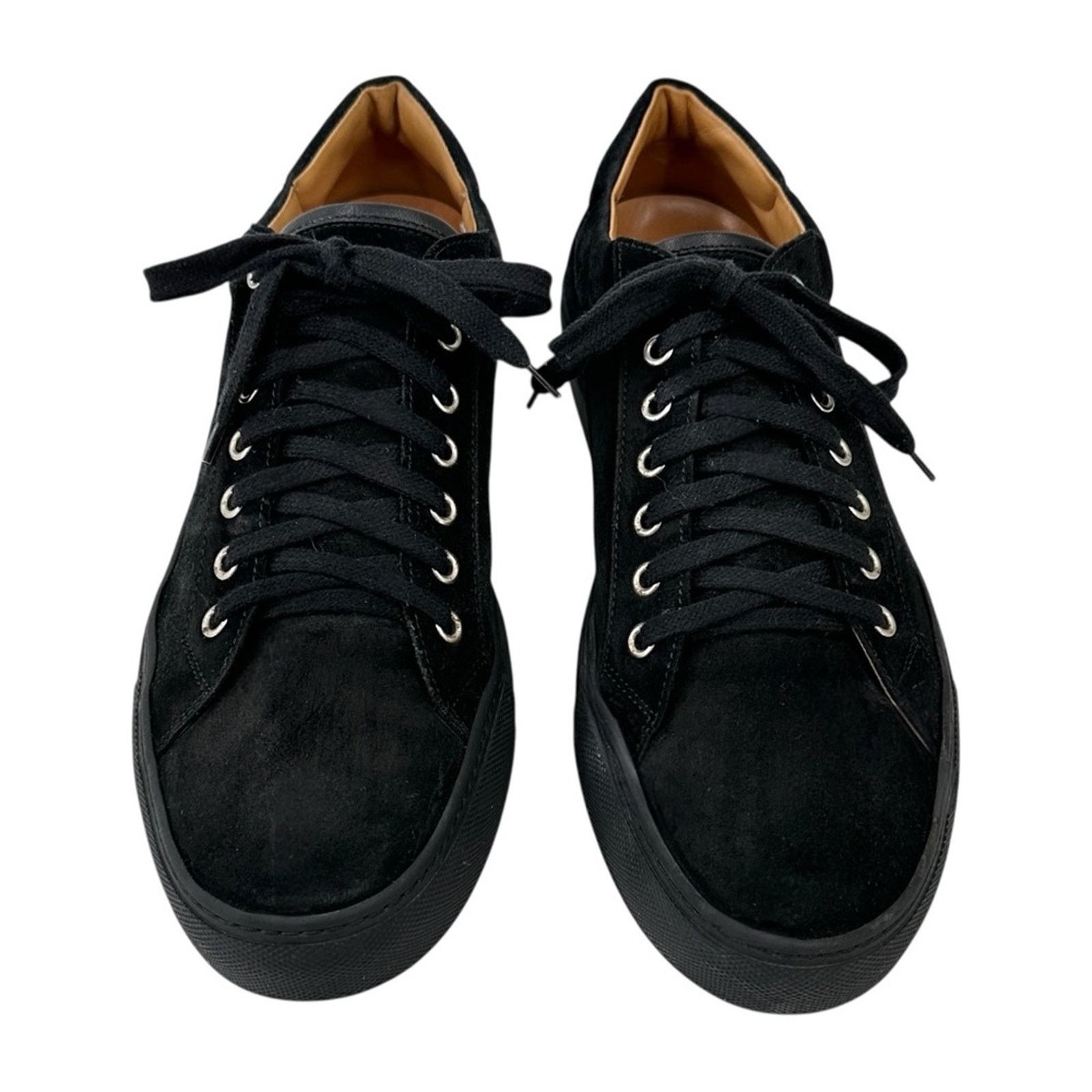 Ralph Lauren Black Suede Leather Lowtop Laceup Sneakers Shoes Size US 11 / EU 44 - 4 Thumbnail