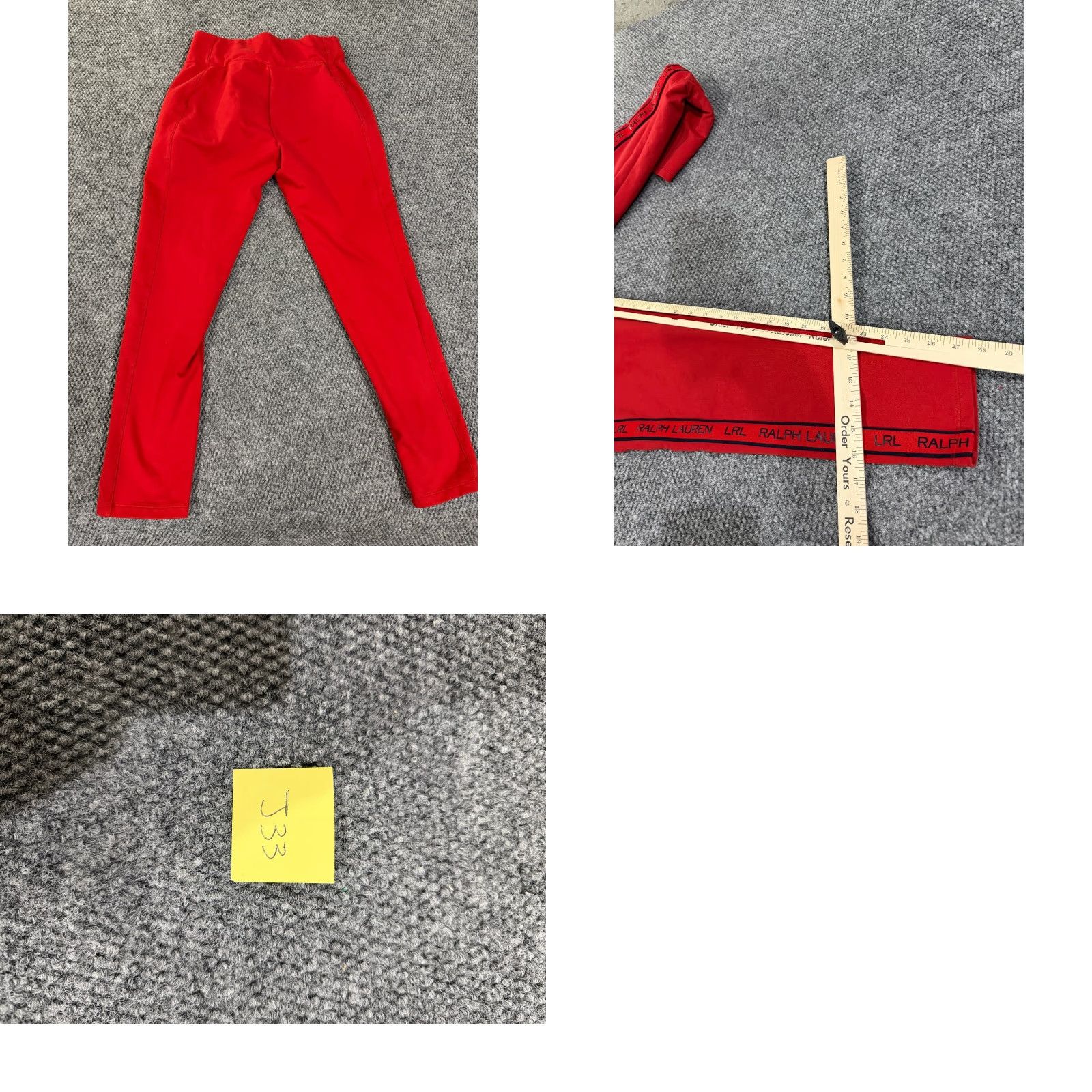 Ralph Lauren Lauren Ralph Lauren Leggings Womens Medium Red Logo Athletic Pants Pull On Ankle Stretch Breathable Elastic Waist Size 32" / US 10 / IT 46 - 8 Thumbnail