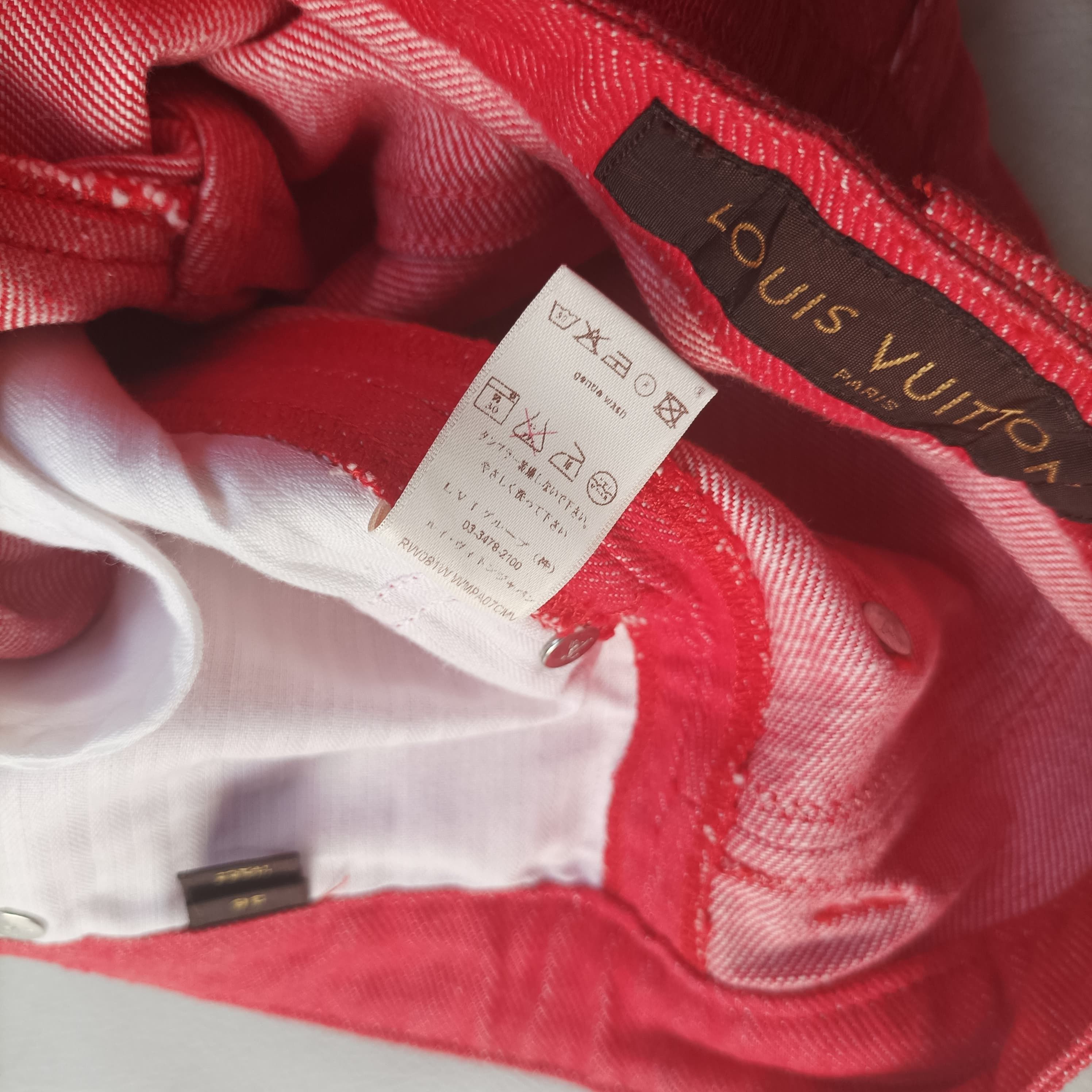 Louis Vuitton Louis Vuitton red denim pant Size 26" / US 2 / IT 38 - 6 Thumbnail