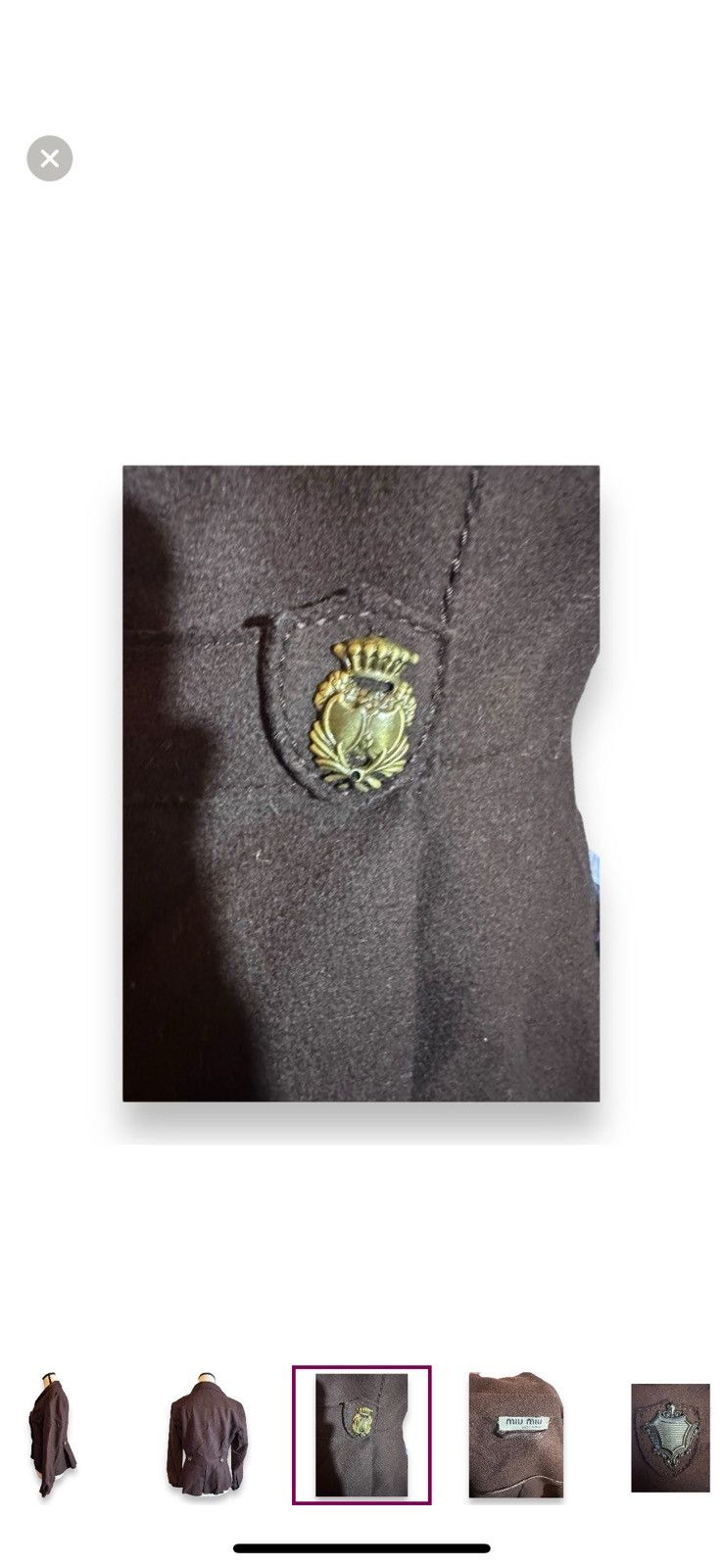 Miu Miu Vintage Women’s M Miu Miu Wool Military Metal Insignia Size M / US 6-8 / IT 42-44 - 8 Thumbnail