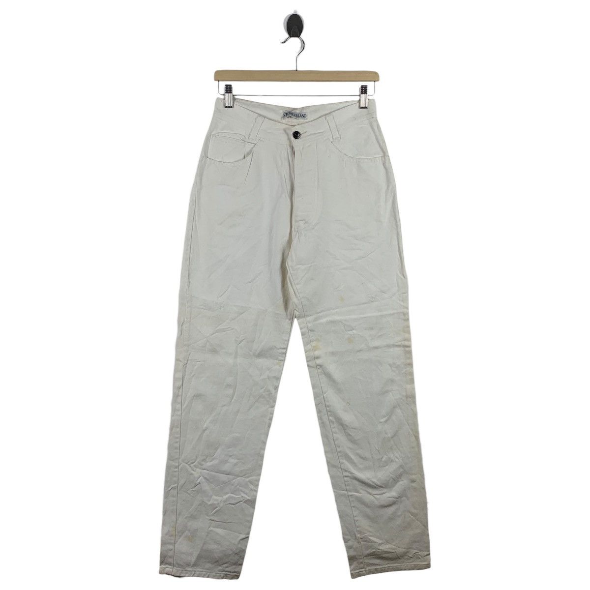 Stone Island × Vintage Vintage STONE ISLAND patches white jeans Size 27" / US 4 / IT 40 - 1 Thumbnail