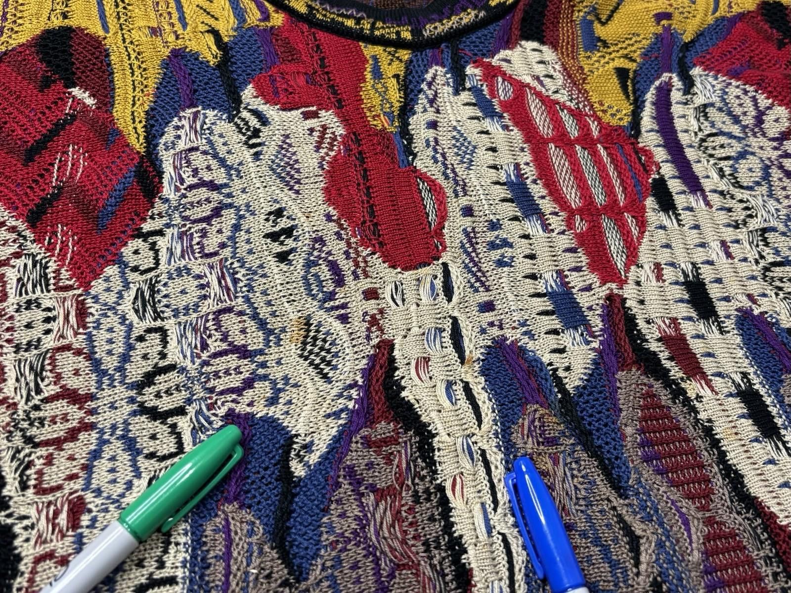 Coogi Coogi Sweater Mens L 3D Knit Flowers Mercerized Cotton Size US L / EU 52-54 / 3 - 5 Thumbnail