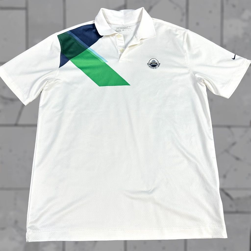 Nike VINTAGE Nike ATSUGI Golf Club Shirt M White Embroidered Performance Polo Men Size US M / EU 48-50 / 2 - 1 Thumbnail