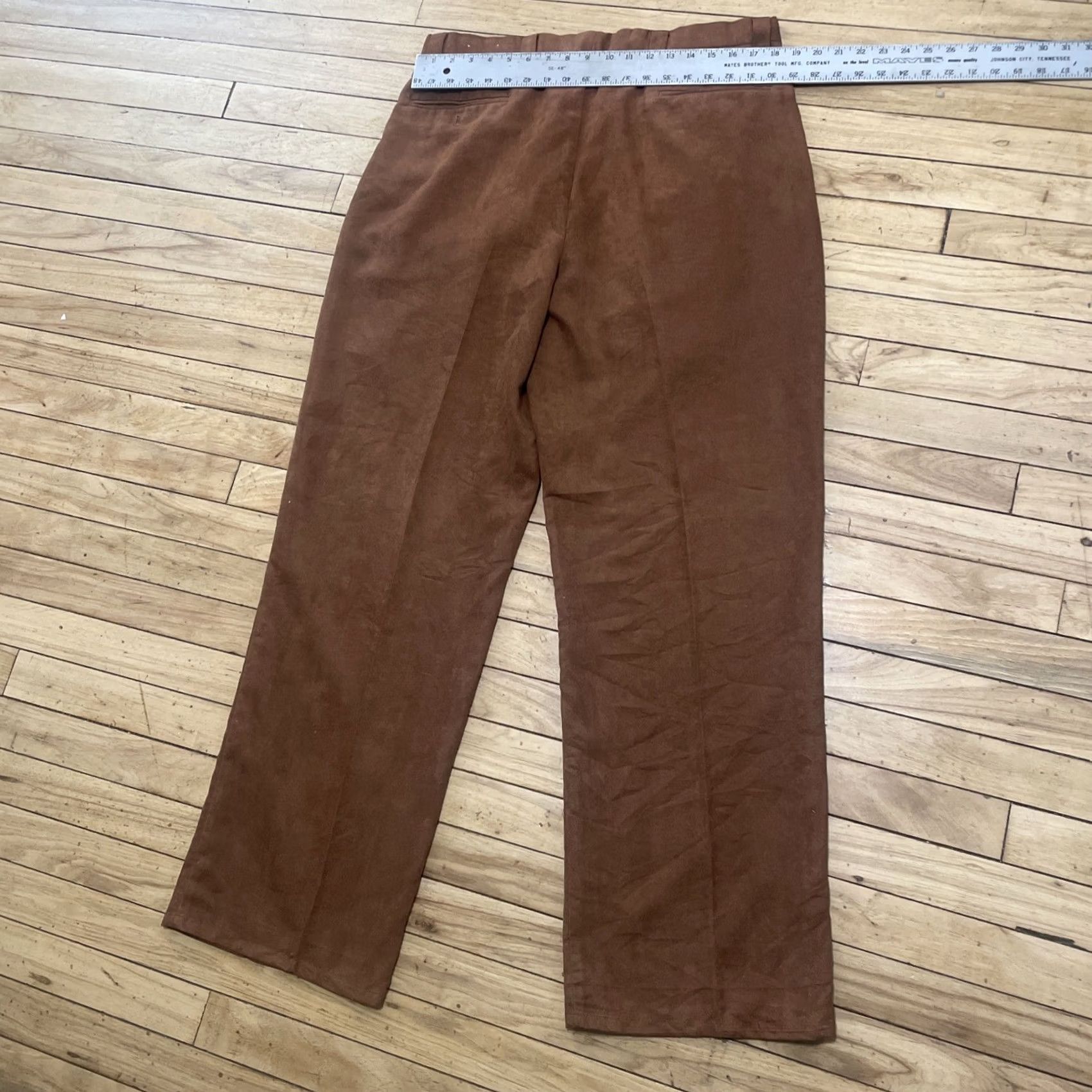 Vintage VINTAGE Falcone Polyester Pleated Pants Men 35L 36x32 Brown Retro Disco Pants Size US 35 - 7 Thumbnail