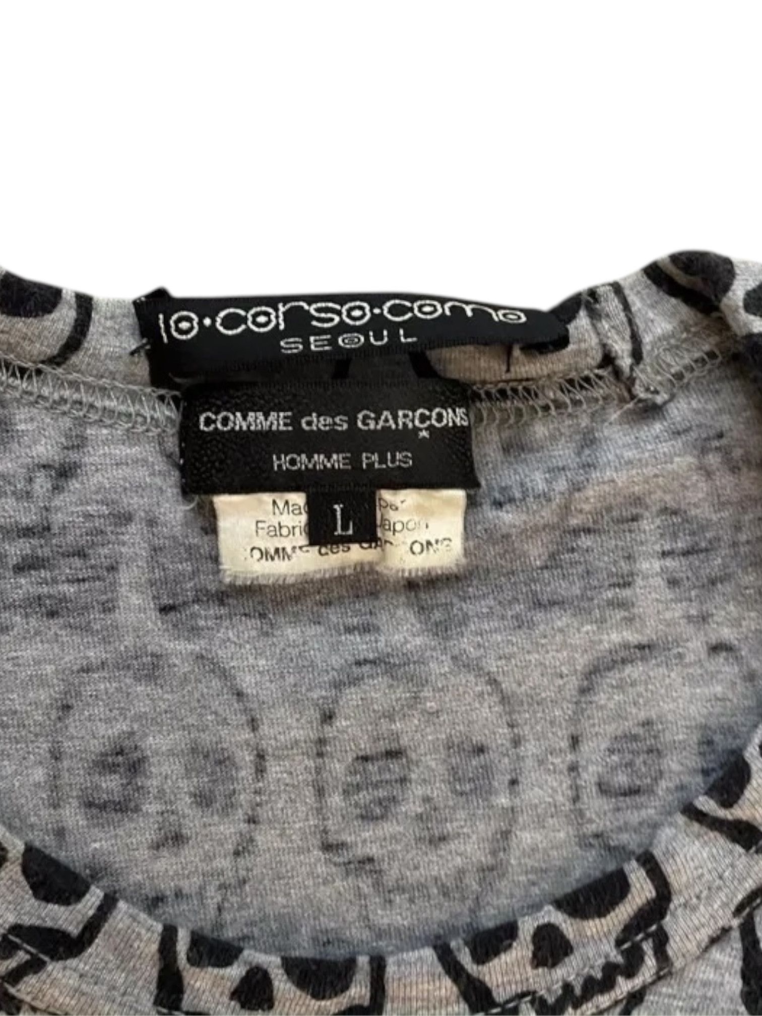 Comme des Garcons × Comme des Garcons Homme Plus × Junya Watanabe All-Over Skull Racing Stripes Tee Size US L / EU 52-54 / 3 - 4 Thumbnail