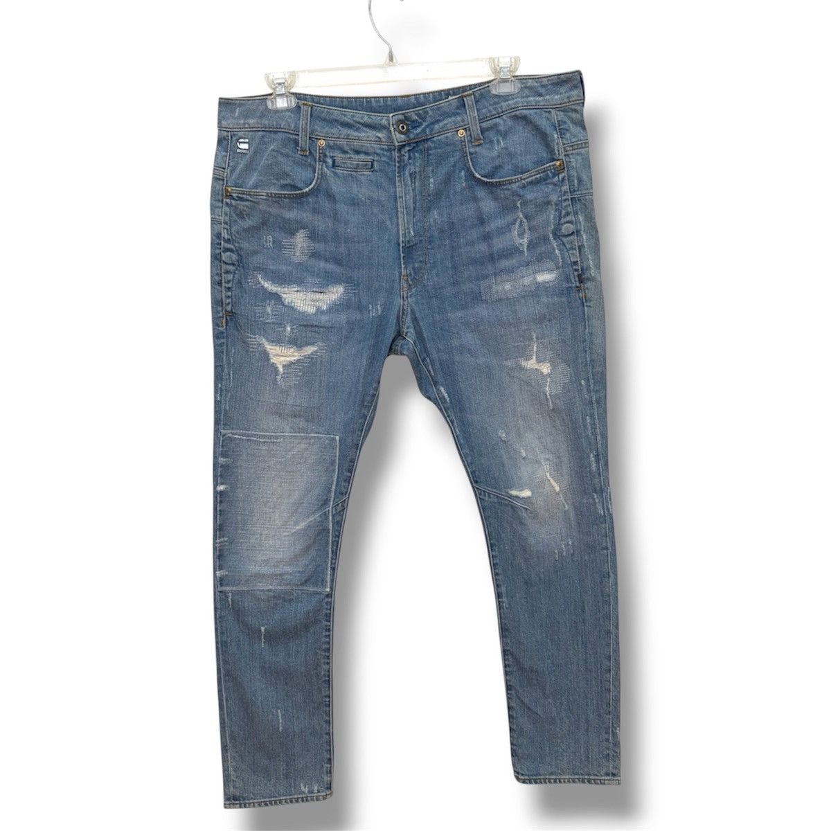 G-Star G-Star RAW D-Staq 3D Slim Jeans 36x32 Distressed 40" Waist Size US 36 / EU 52 - 1 Thumbnail