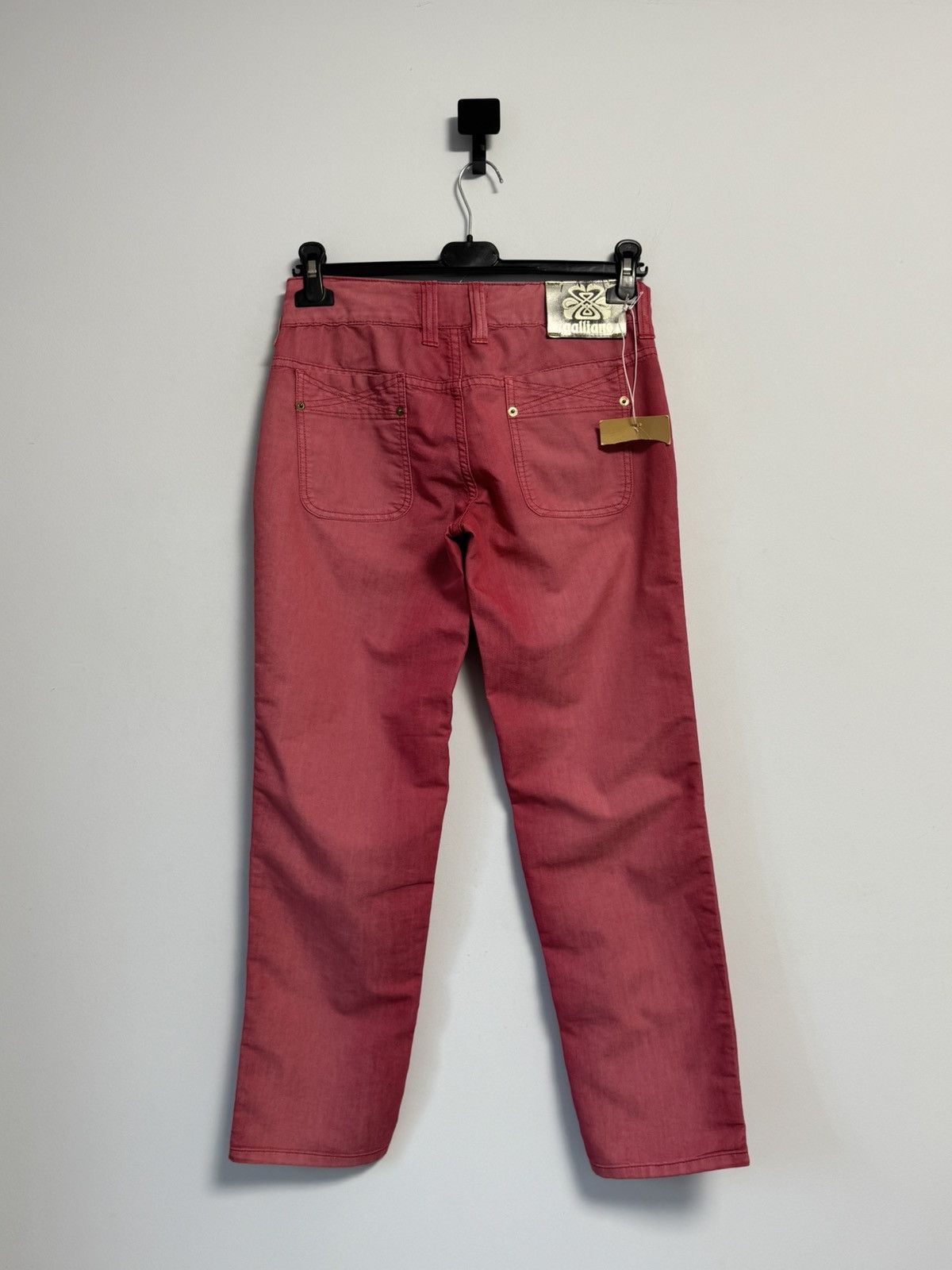 John Galliano NEW Galliano 3/4 cropped pants trousers pink size 26 40 Size 26" / US 2 / IT 38 - 11 Thumbnail