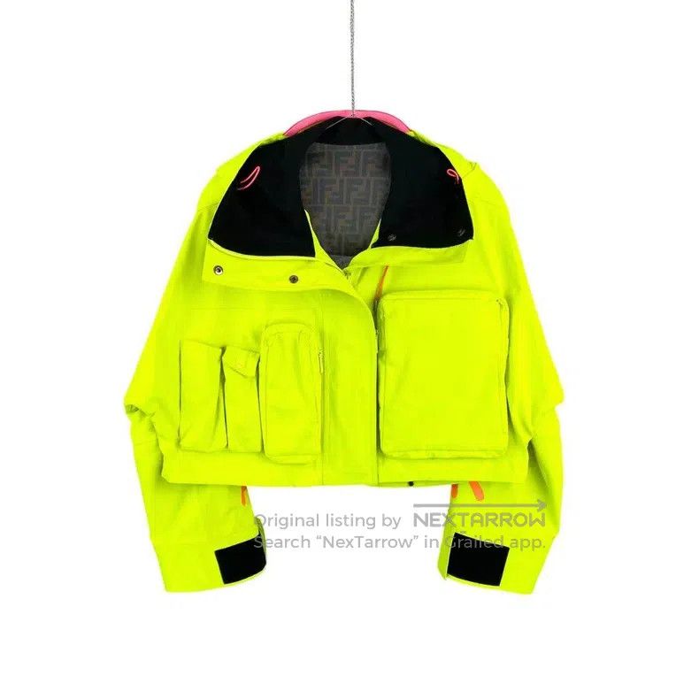 Other Fendi Polyester Fluorescent Yellow Back Letter Logo Windbr Size 4XL / US 24-26 - 1 Thumbnail