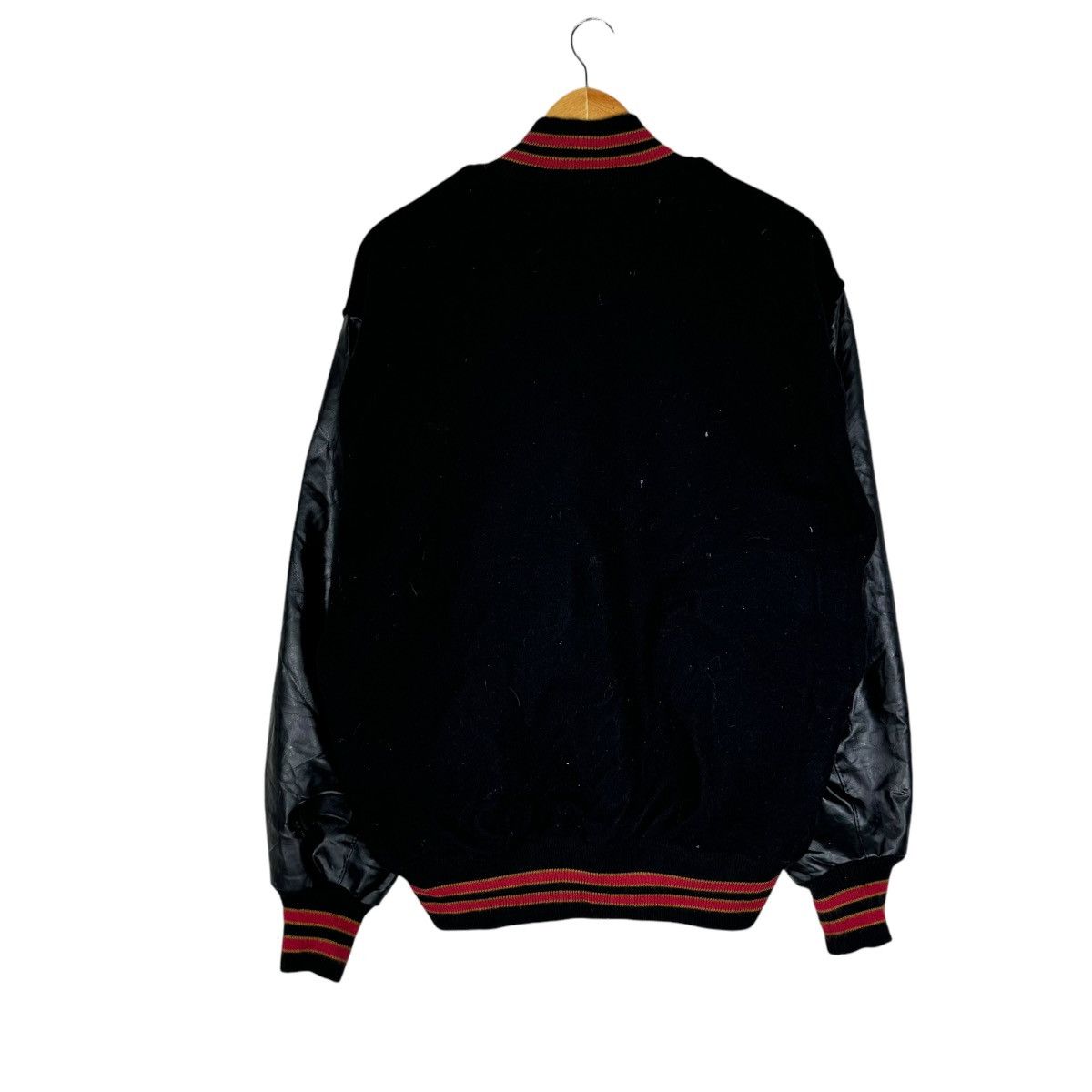 Delong × Vintage 🌟DELONG RUGBY VARSITY LEATHER JACKET Size US XL / EU 56 / 4 - 7 Thumbnail