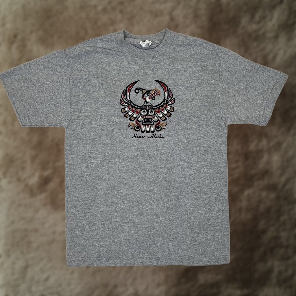 Vintage VINTAGE Homer Alaska T-Shirt Mens M Gray Embroidered Eagle Totem Size US M / EU 48-50 / 2 - 1 Thumbnail