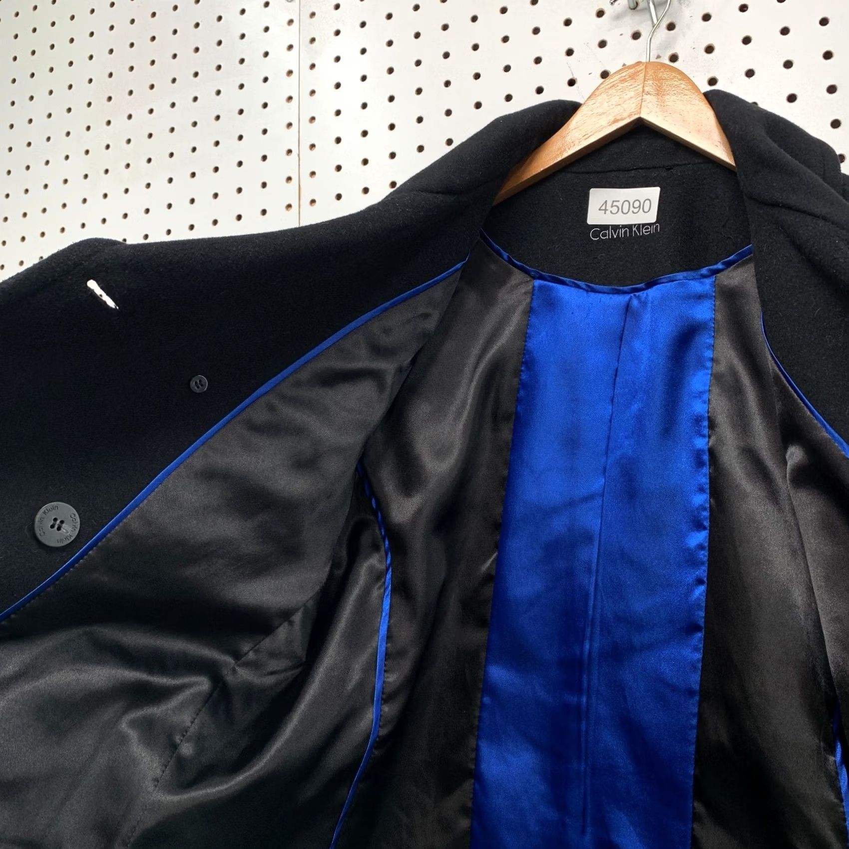 Calvin Klein Calvin Klein Wool Cashmere Coat Womens XL Black Double Breasted Peacoat Coat Size XL / US 12-14 / IT 48-50 - 7 Thumbnail