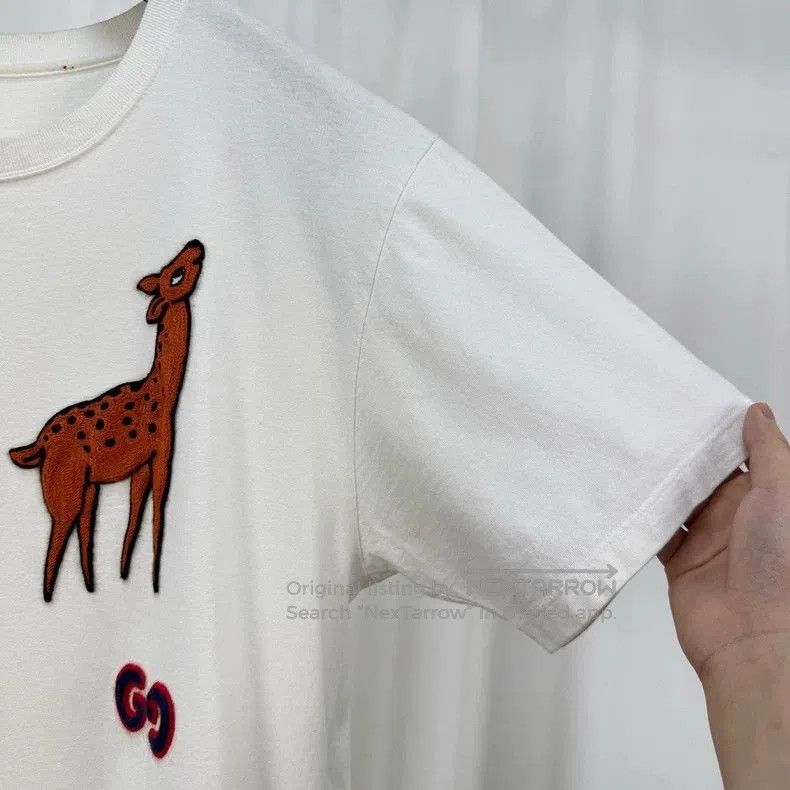 Gucci Gucci Embroidered Giraffe Short Sleeve Tee. Size US XS / EU 42 / 0 - 4 Thumbnail