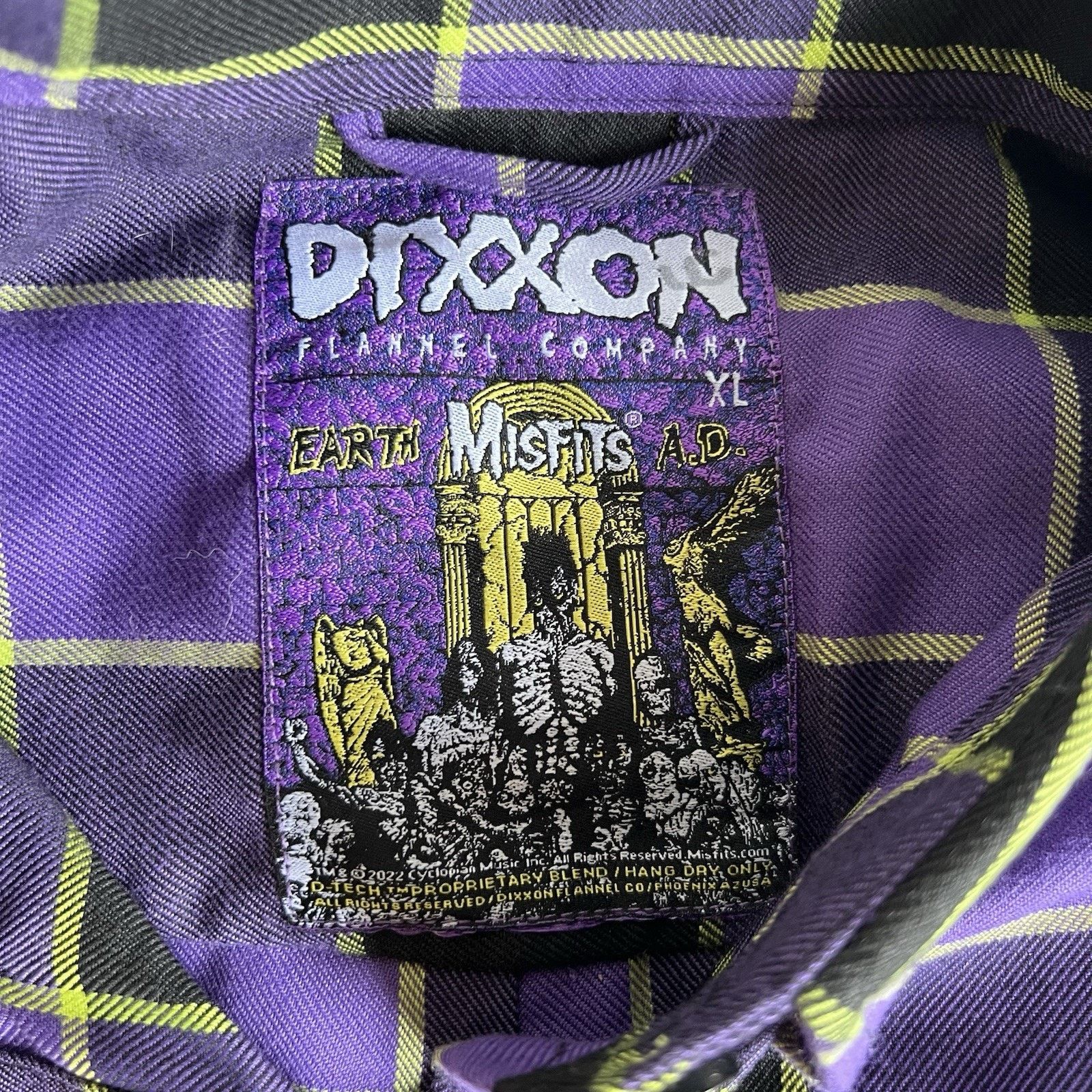 Dixxon Dixxon MISFITS Flannel XL Earth AD Men's Danzig Purple Plaid Size US XL / EU 56 / 4 - 3 Thumbnail