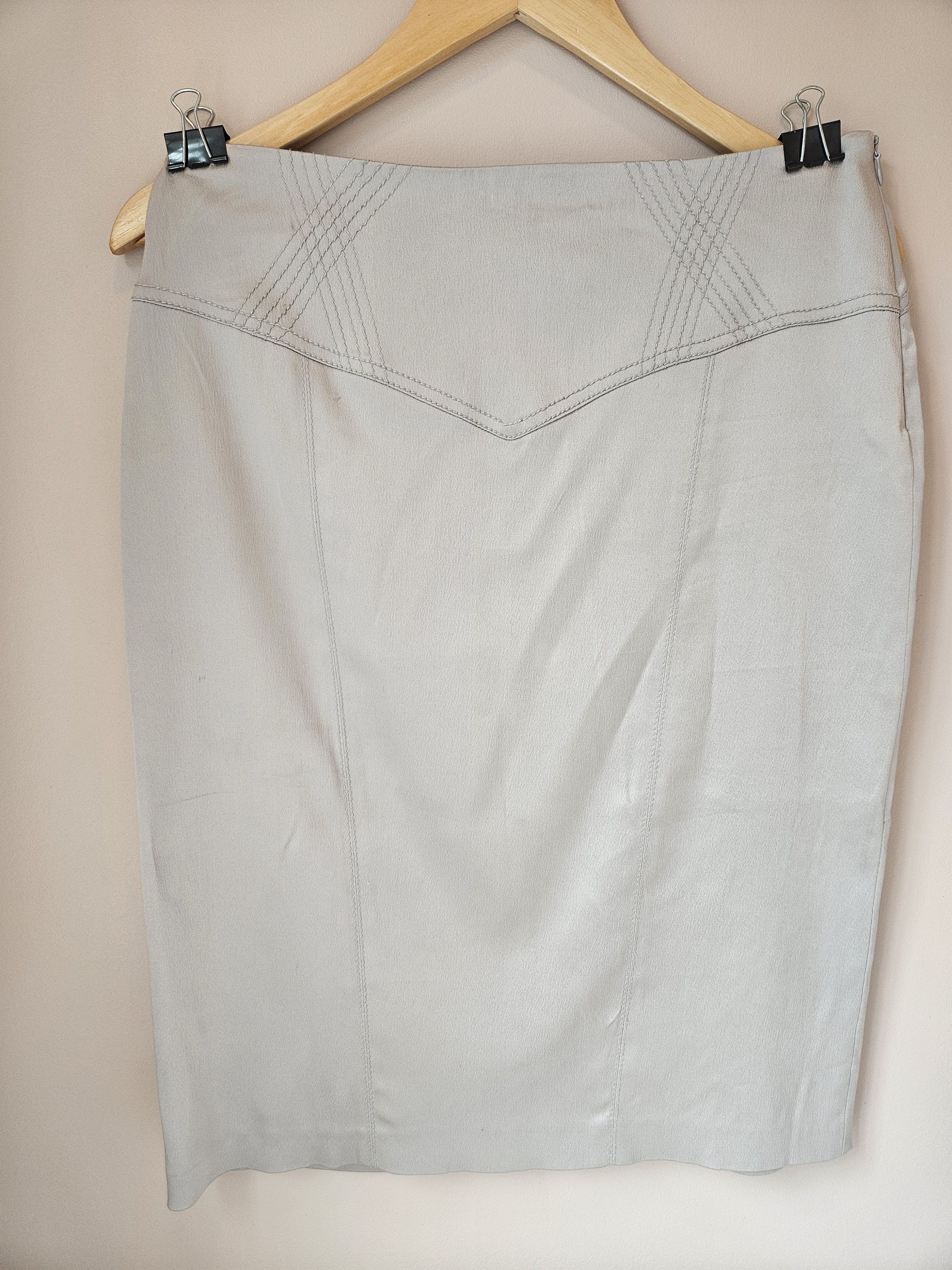 Blumarine Vintage Blumarine Italian silver metallic pencil skirt IT 44 Size 30" / US 8 / IT 44 - 1 Thumbnail