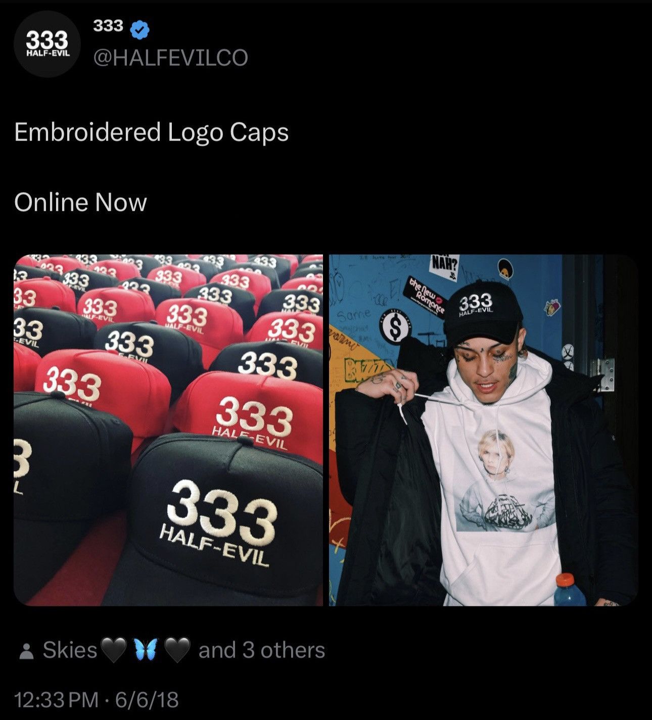 Half Evil Half Evil - Embroidered Logo Cap (OS) Size ONE SIZE - 6 Thumbnail