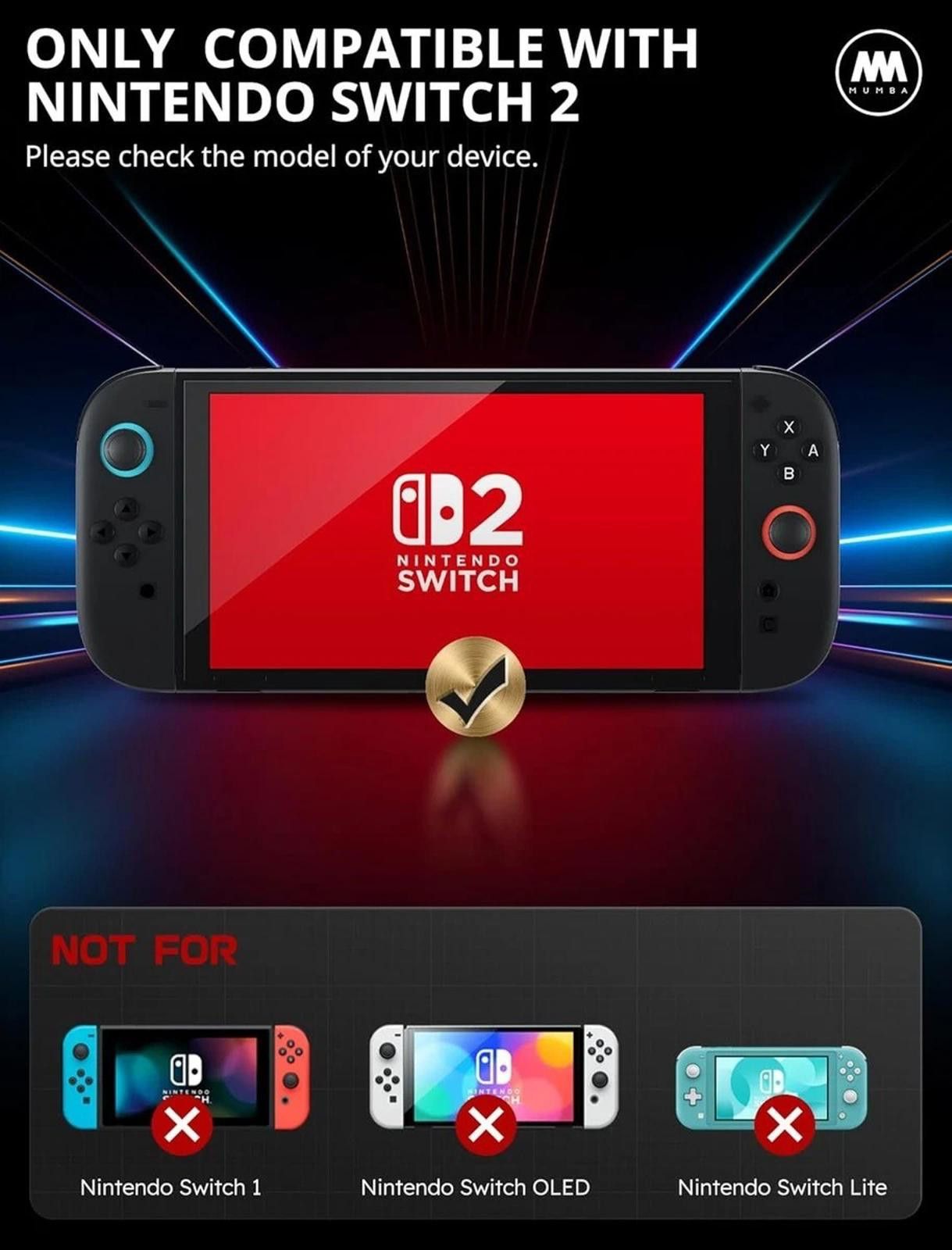 The Unbranded Brand Nintendo Switch 2 Screen Protector, 2 Pack Tempered Glass HD Size ONE SIZE - 3 Thumbnail