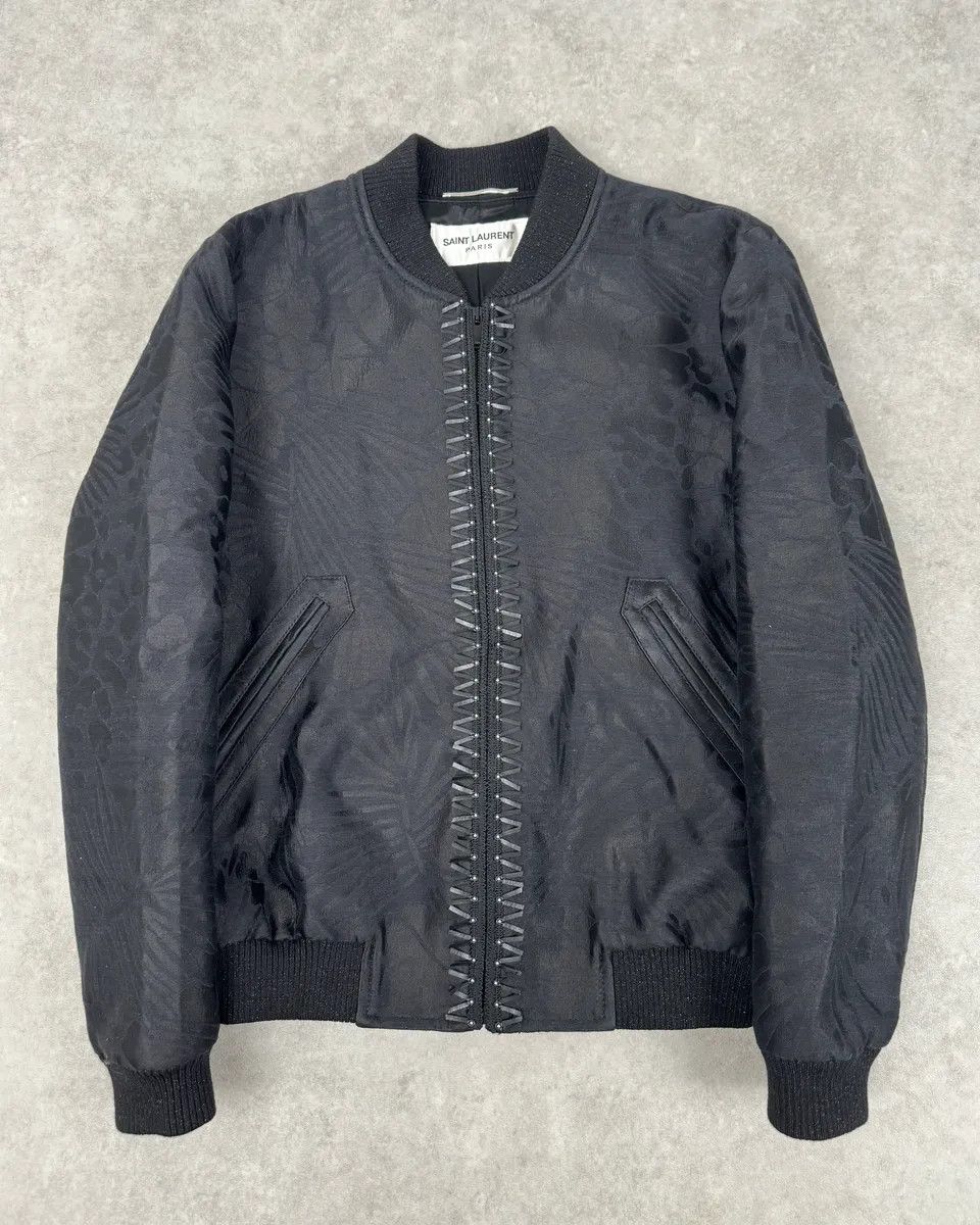 Saint Laurent Paris SS2021 Saint Laurent Black Nylon Ruched Zip Bomber Jacket Size XS / US 0-2 / IT 36-38 - 1 Thumbnail