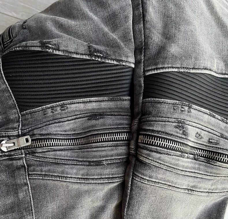 Amiri Amiri MX2 gray mixed leather jeans Size US 32 / EU 48 - 3 Thumbnail