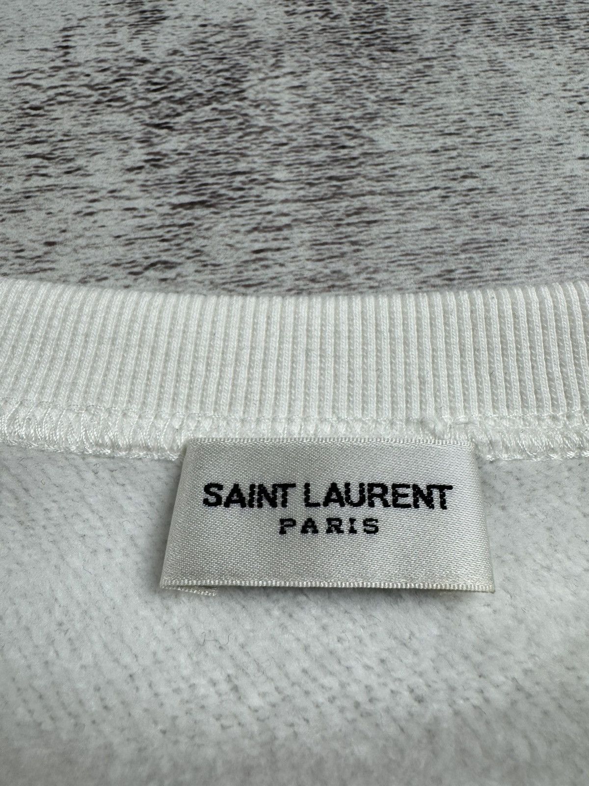 Saint Laurent Paris SAINT LAURENT Paris 2021 YSL Logo Cotton White Crew Sweatshirt Pullover Hoodie Size US L / EU 52-54 / 3 - 8 Thumbnail
