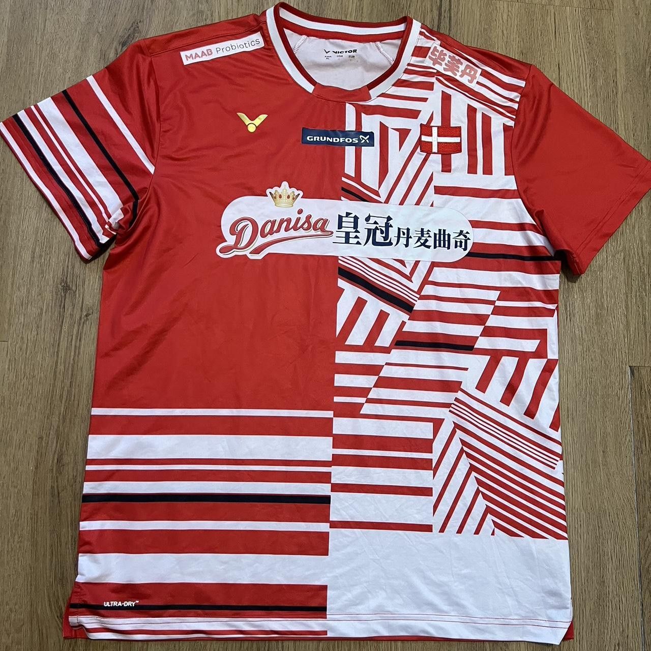 Victorinox Danisa Denmark red and white volleyball jersey #volleyball Size US S / EU 44-46 / 1 - 1 Thumbnail