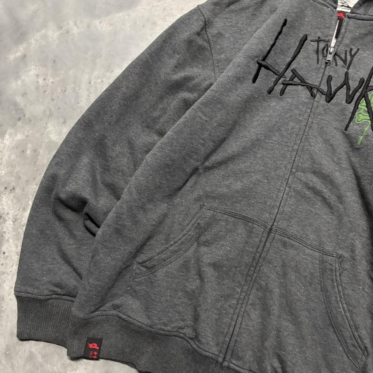 Japanese Brand × Vintage Crazy Vintage Y2K/2000s Grunge Cyber Goth Tony Hawk Skater Zip Up Hoodie! Size US M / EU 48-50 / 2 - 3 Thumbnail