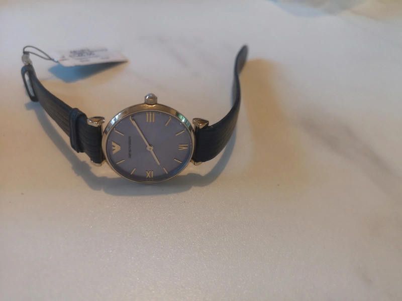 Emporio Armani Emporio Armani ladies blue leather strap AR1875 Size ONE SIZE - 1 Thumbnail