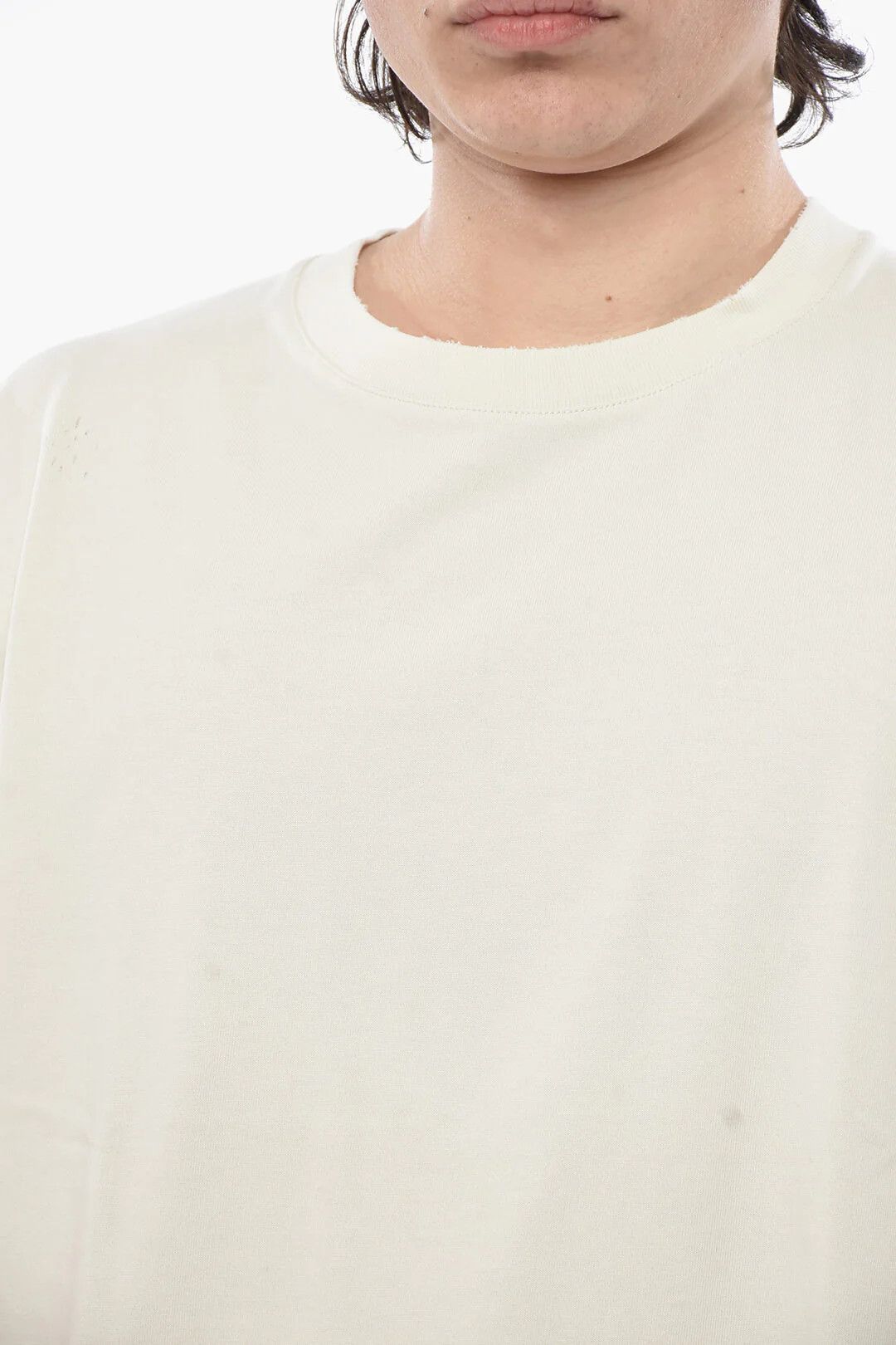 Givenchy og1mm0326 Monochrome Washed-Effect Cotton T-Shirt in White Size US XS / EU 42 / 0 - 3 Thumbnail
