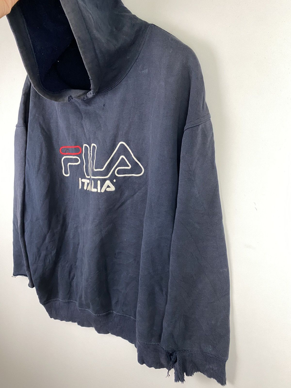 Fila Vintage Trashed Fila Hoodie Pullover Size US L / EU 52-54 / 3 - 2 Thumbnail