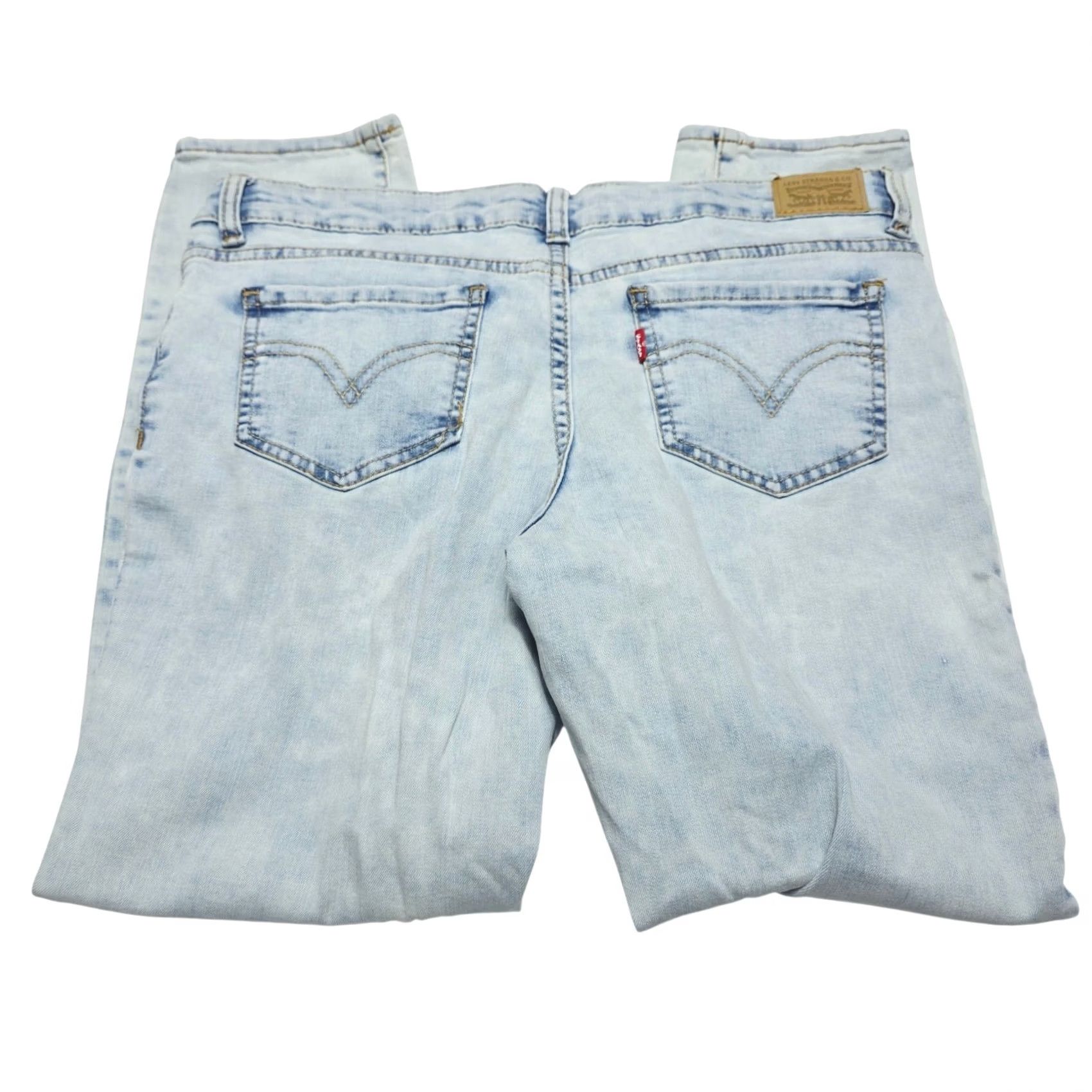 Levi's Levi's 710 Super Skinny Jeans Women’s Size 12 ½ Plus Light Wash Stretch Denim Jeans Slim 5-Pocket Zip Button Blue Mens Women Girls Size 34" / US 12 / IT 48 - 2 Thumbnail