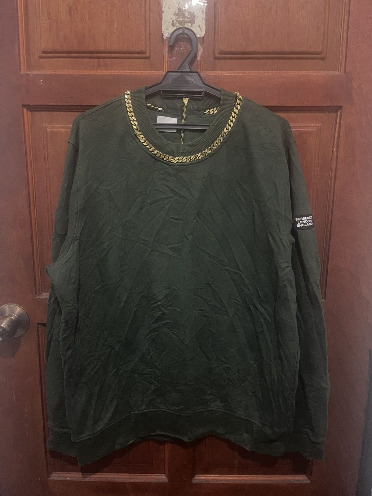 Burberry Burberry Cuban Chain Green Sweatshirt Size L Size US L / EU 52-54 / 3 - 1 Thumbnail