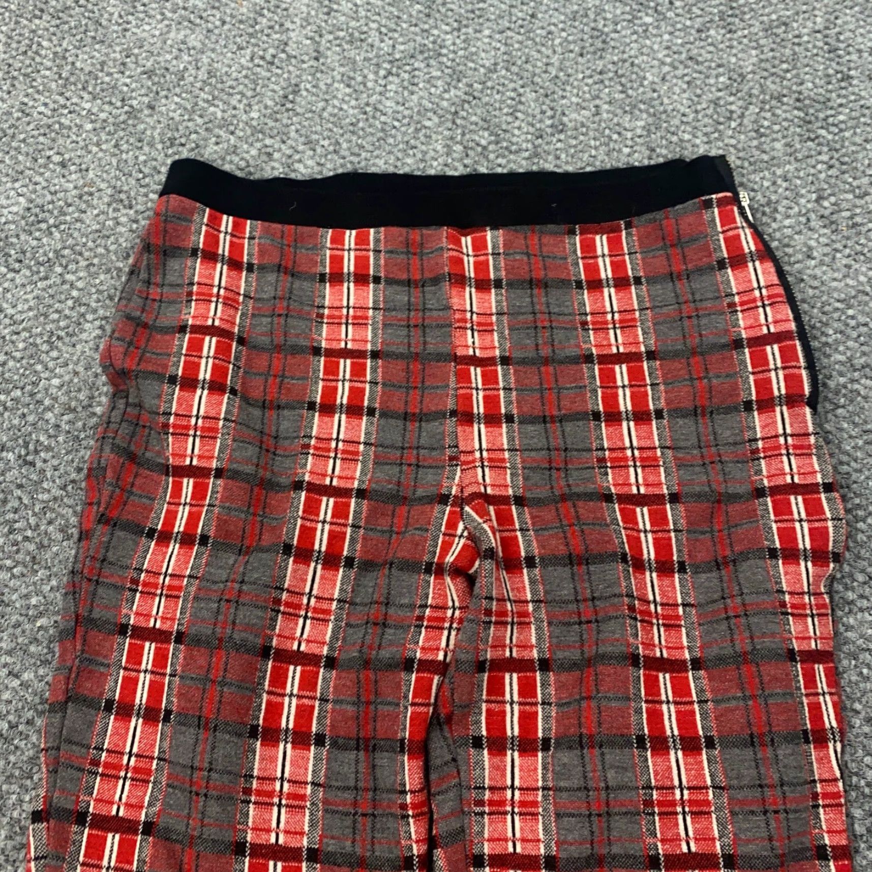 Topshop Topshop Pants Womens Pants Size 8 Red Plaid Ponte Tapered Ankle Stretch Casual Business Slim Womens Size 27" / US 4 / IT 40 - 2 Thumbnail