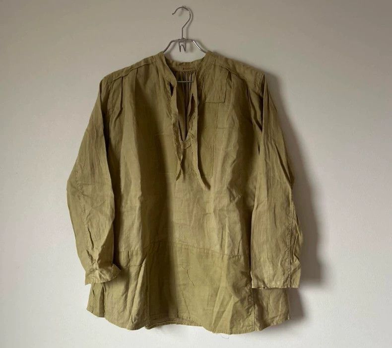 Kapital Lacing linen boro stitching blouse