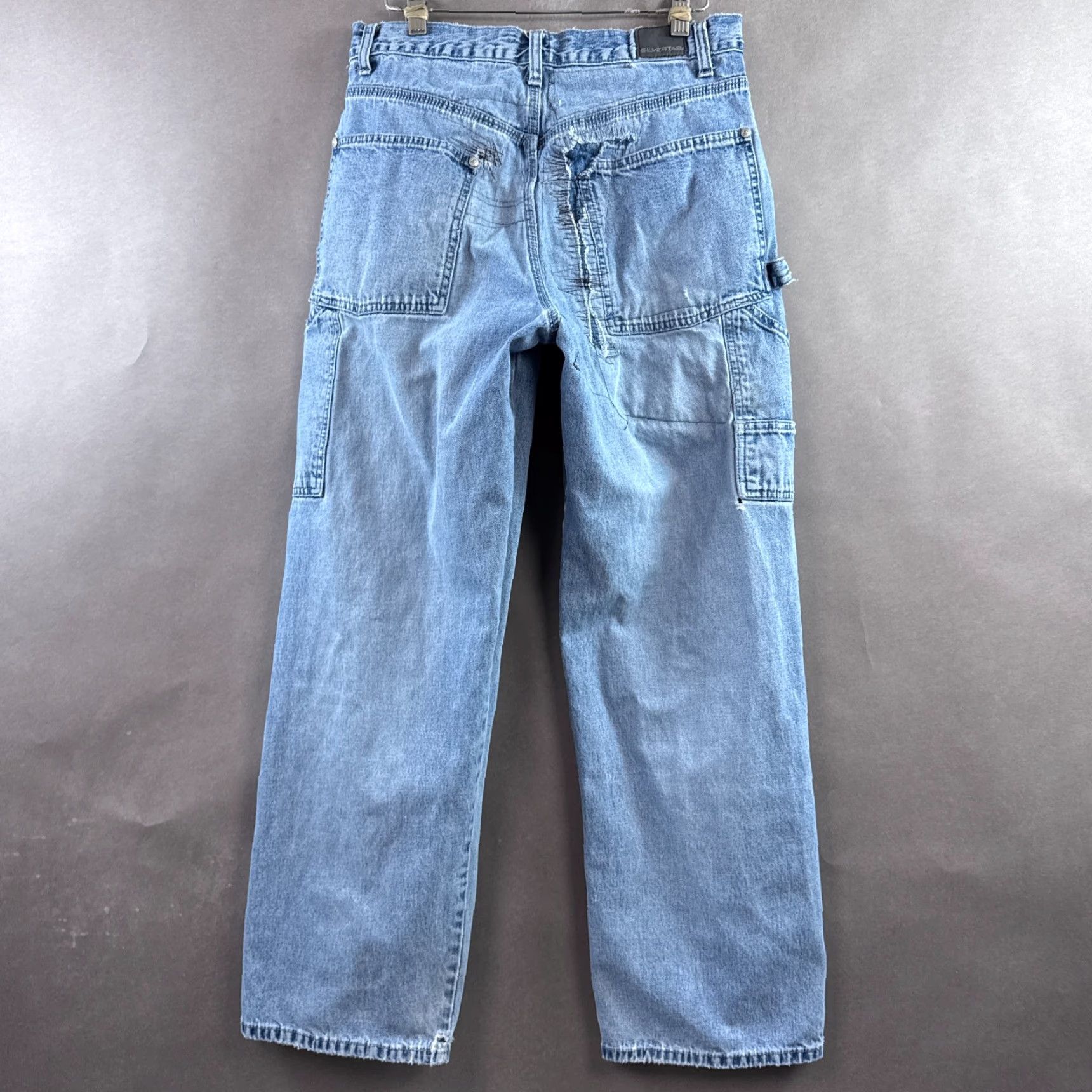 Levi's VINTAGE Levi's Silvertab Jeans Men 30x30 Blue Carpenter Thrashed Repair Destroyed Size US 30 / EU 46 - 3 Thumbnail