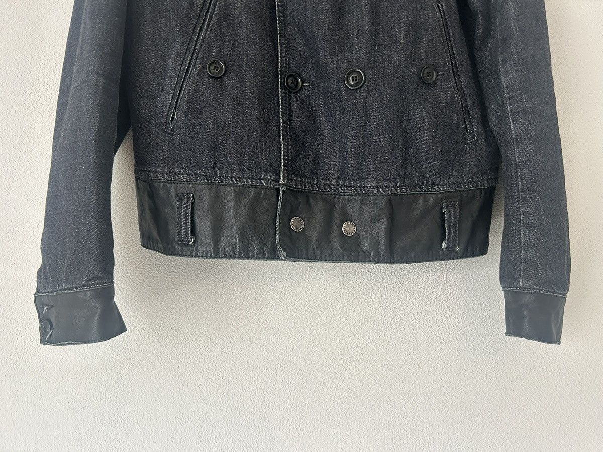 Jean Paul Gaultier Double-Breasted Denim Jacket with Leather Trim Size US M / EU 48-50 / 2 - 4 Thumbnail