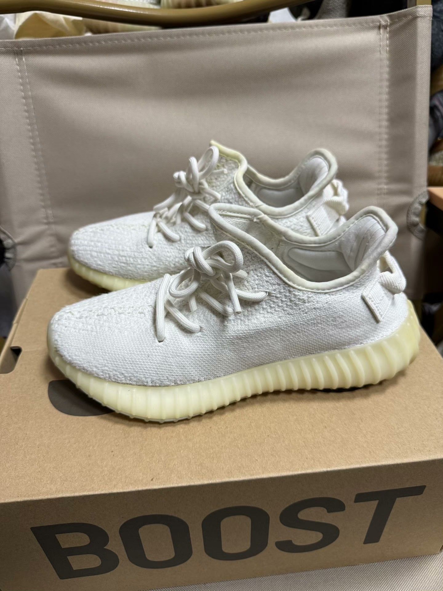 Adidas Adidas YEEZY350 White Lowtop Sneakers 36 Men Size US 5 / EU 37 - 1 Thumbnail