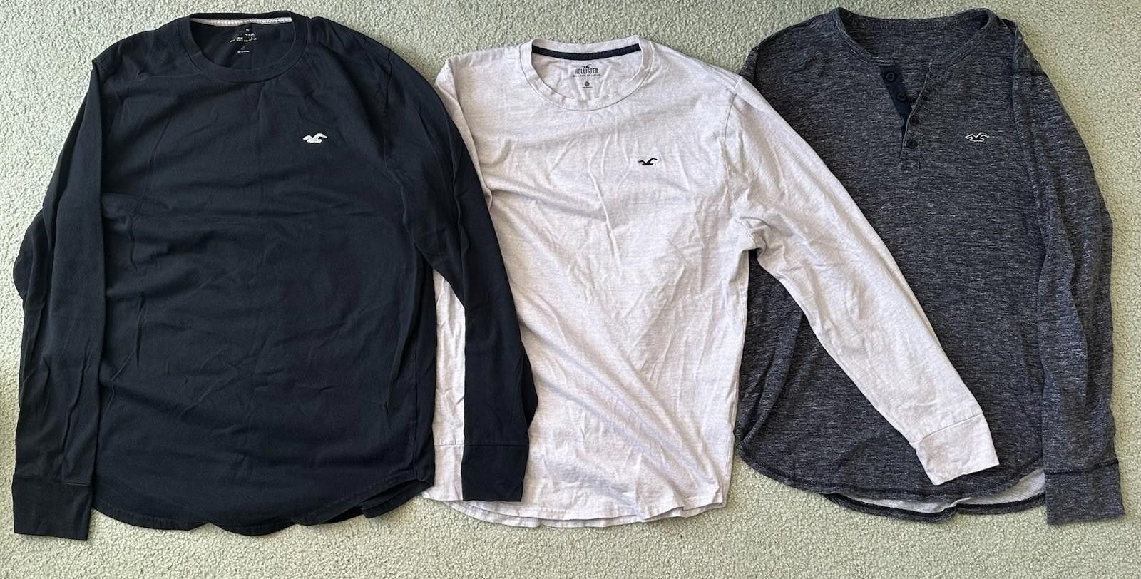 Hollister Hollister Long Sleeve Curved Shirts 3-PACK, 2 ARE XL, 1 IS M Size US M / EU 48-50 / 2 - 1 Thumbnail