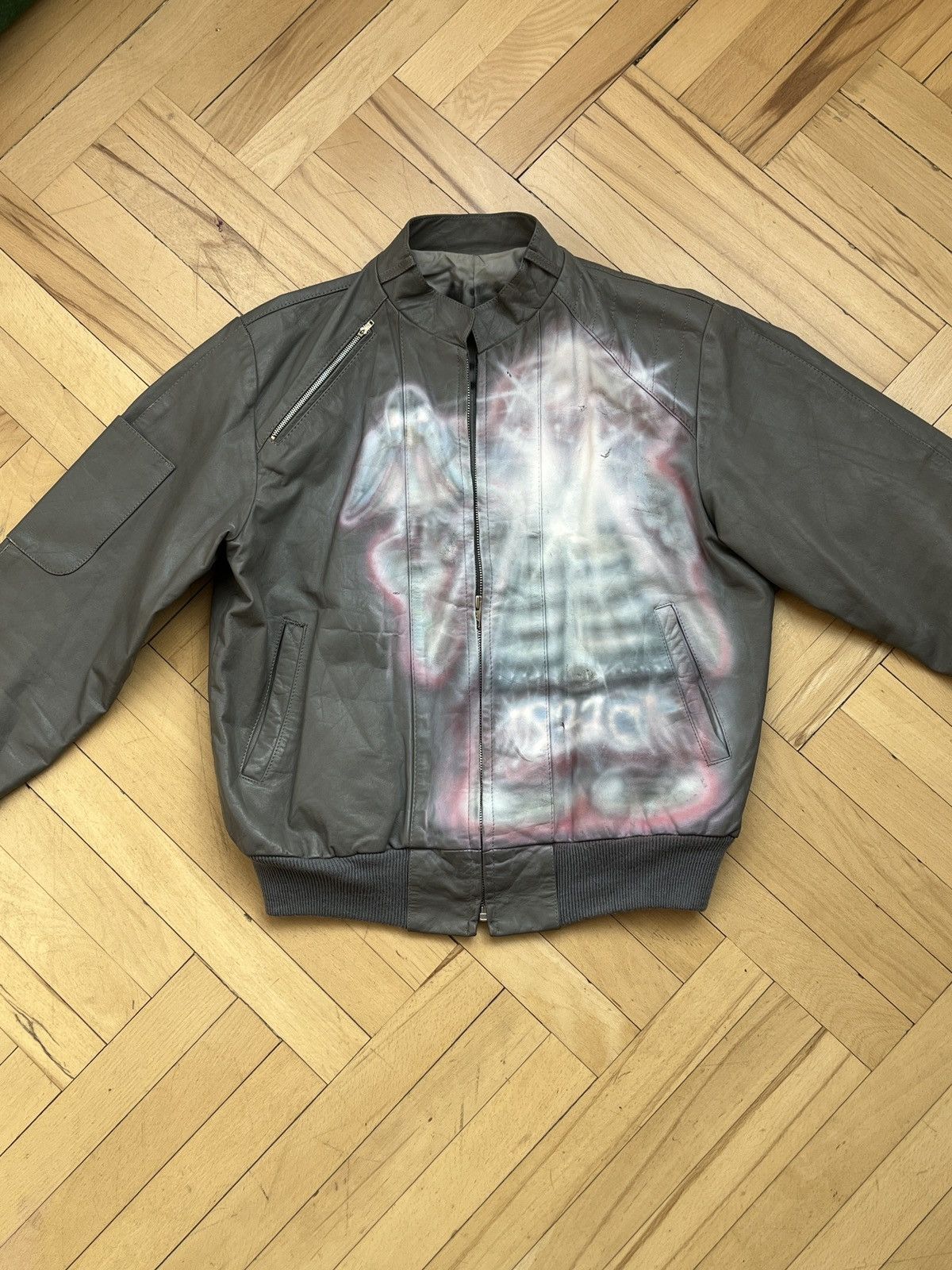 Japanese Brand Rare Alex Clayton 2022 Custom Hand-Painted Leather Jacket Size US M / EU 48-50 / 2 - 5 Thumbnail