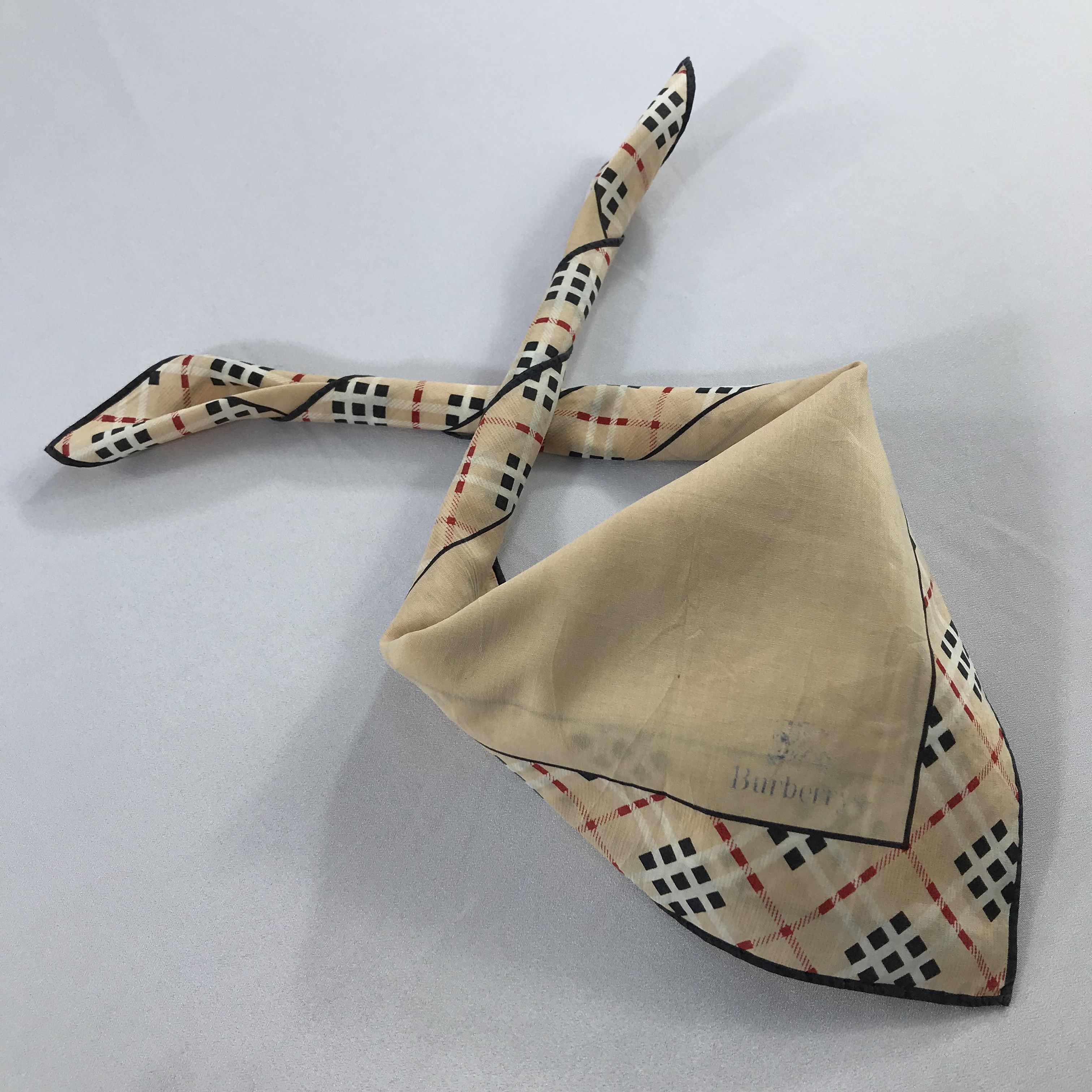 Burberry × Vintage Burberry Bandana / Handkerchief / Neckerchief - S2245 Size ONE SIZE - 5 Thumbnail