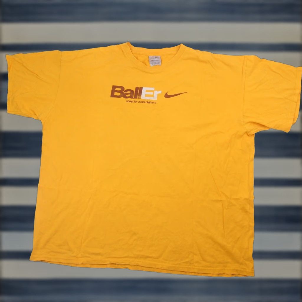 Nike VINTAGE Nike Mens XXL BallEr Parody Spoof Graphic T Shirt Yellow Size US XXL / EU 58 / 5 - 1 Thumbnail