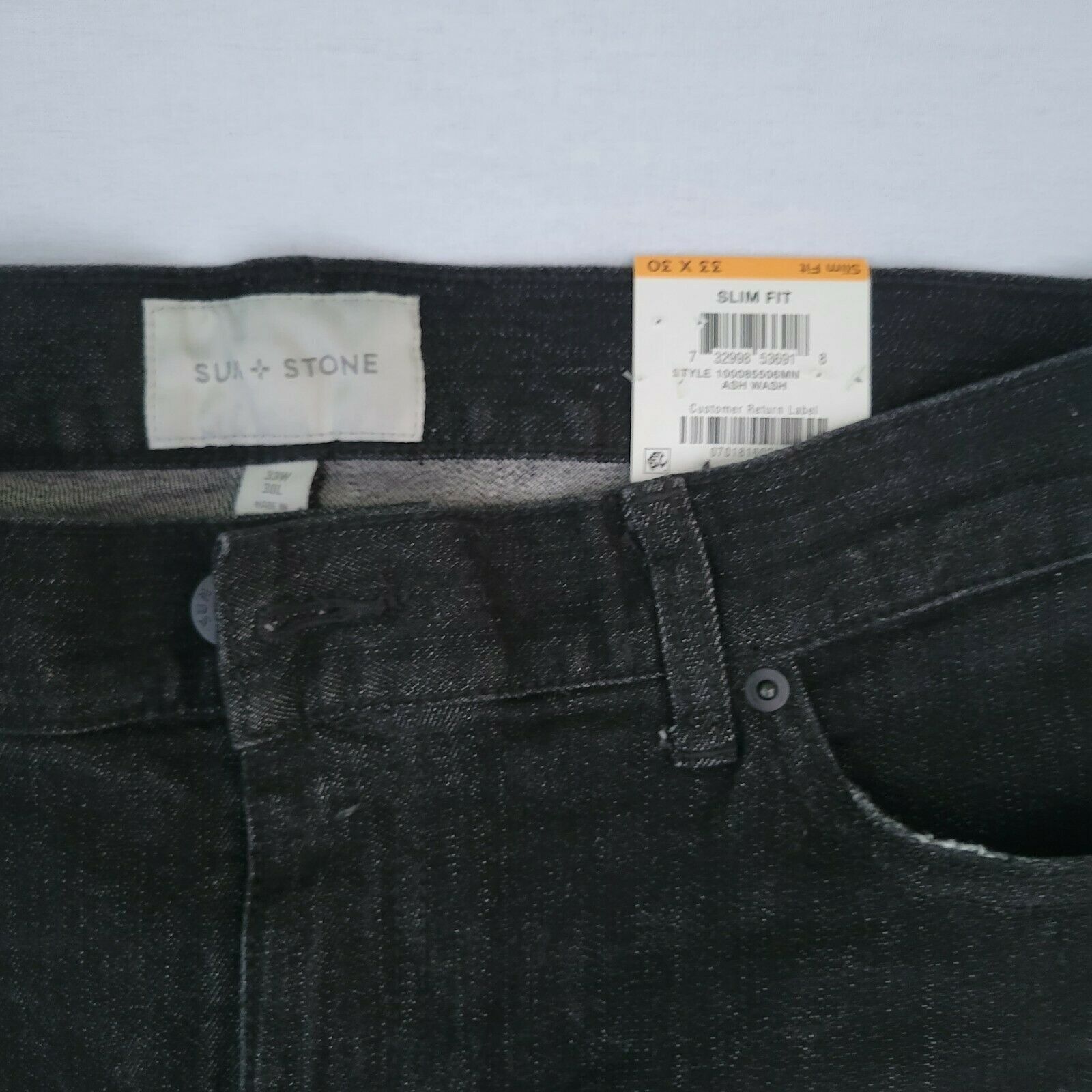 Other Men's Sun Stone Slim Fit Ash Wash Jeans. Size 33x30. B Size US 33 - 4 Thumbnail
