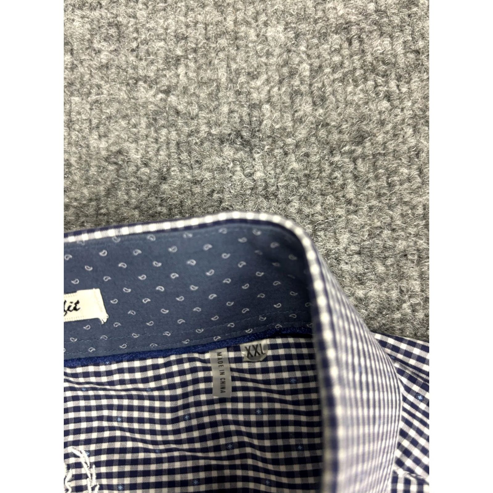 BUGATCHI Bugatchi Shirt Mens 2XL Blue Check Long Sleeve Button Front Cotton Casual Size US XXL / EU 58 / 5 - 3 Thumbnail