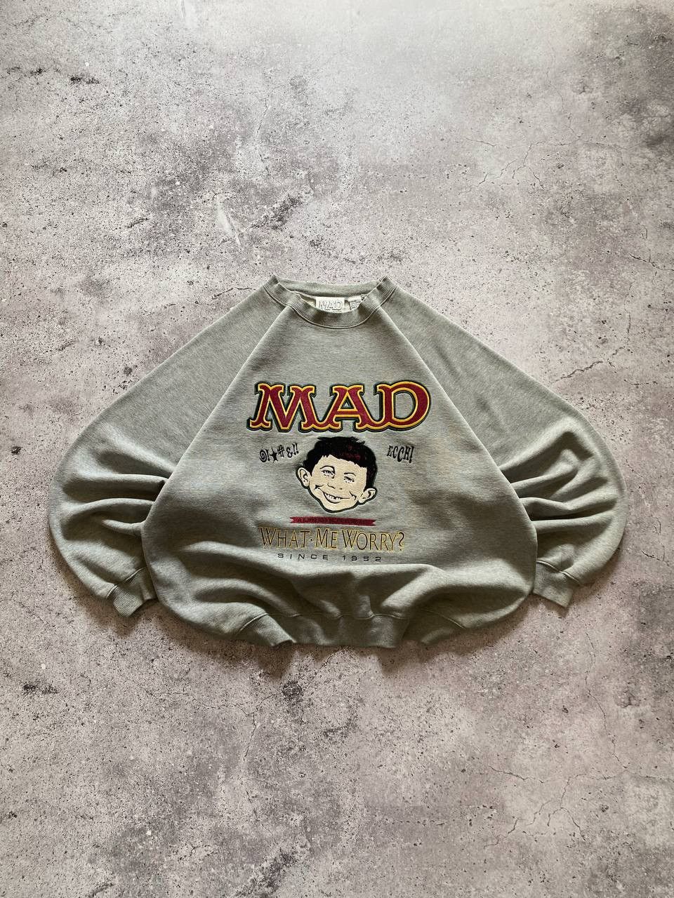 image of Very Vintage Crazy Vintage 1993 Mad Magazine Baggy Boxy Sweatshirt Very in Grey, Men's (Size XL)