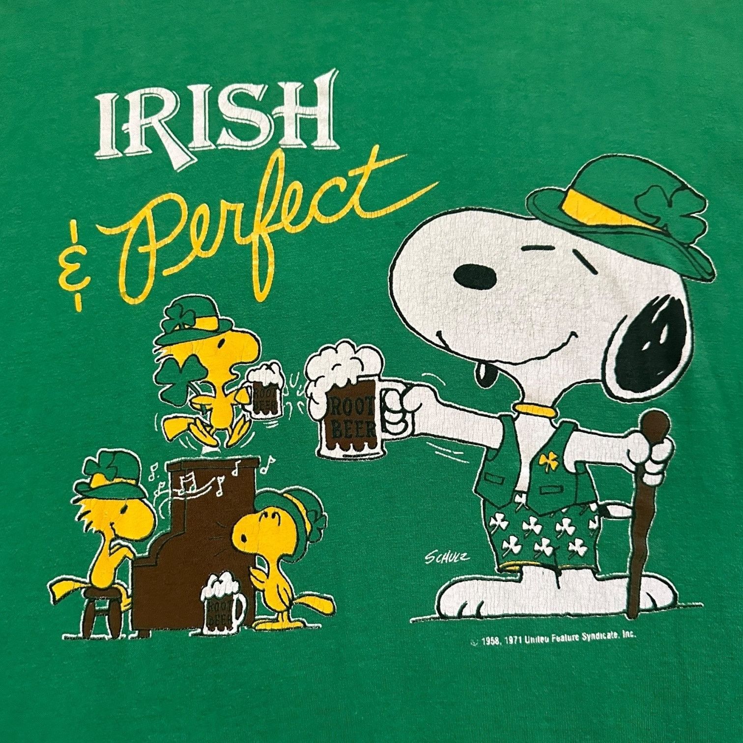 Vintage Vintage Snoopy Irish green shirt Size US XL / EU 56 / 4 - 2 Thumbnail