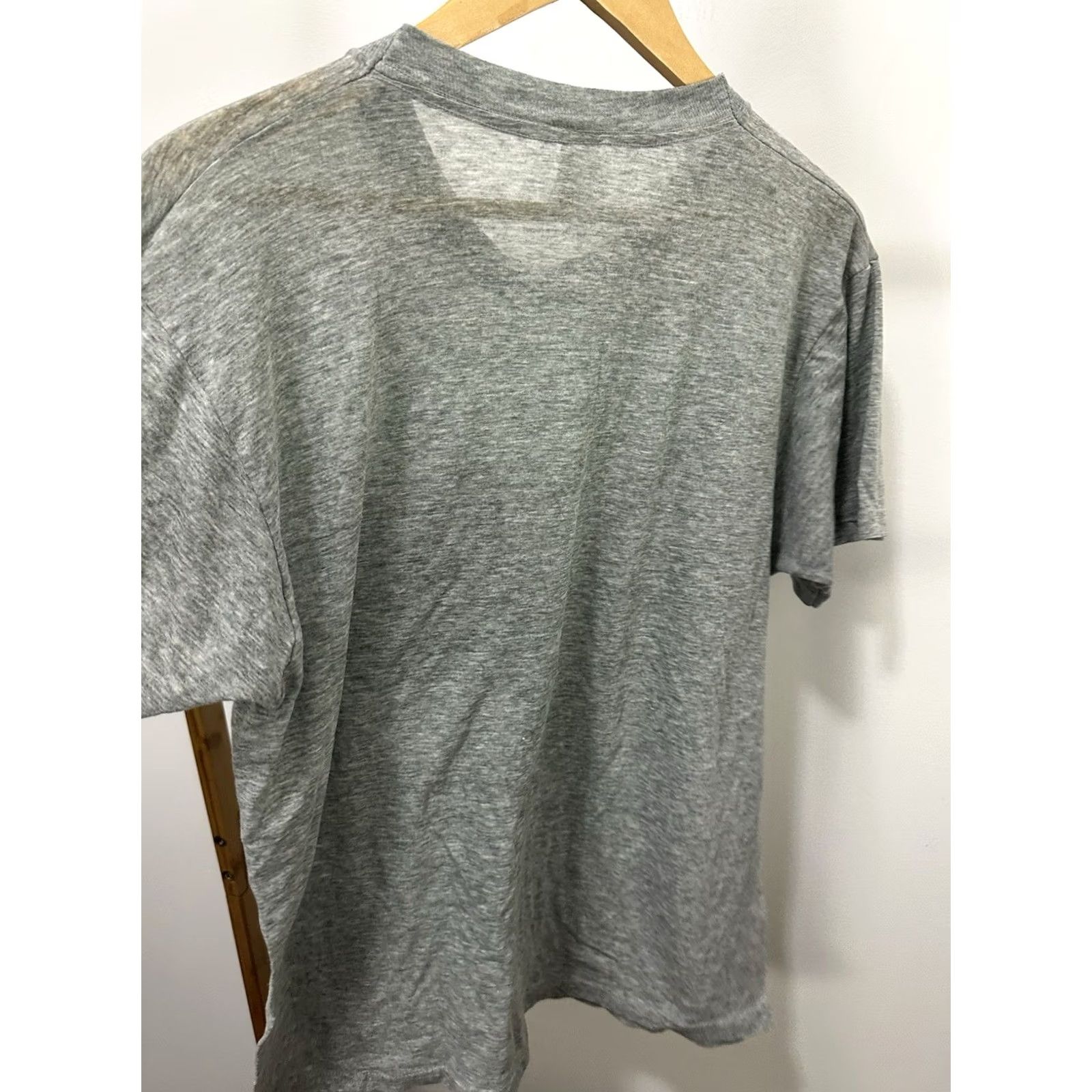 Fruit Of The Loom VTG Fruit Of The Loom T-Shirt Gray L Short Sleeve Burnout WIP Worn Paper Thin Selvedge Pocket Mens Size US L / EU 52-54 / 3 - 6 Thumbnail