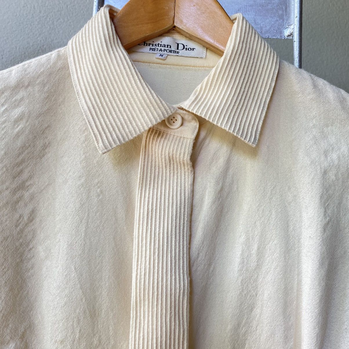 Dior Christian Dior Fitted Pale Yellow Wool Shirt Size M / US 6-8 / IT 42-44 - 9 Thumbnail