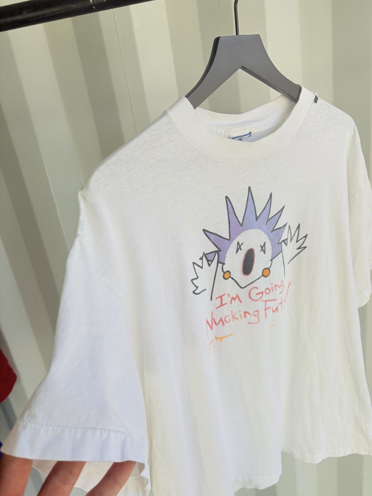 Vintage Vintage I’m Going Nucking Futs Shirt Faded Distressed Grunge Size US L / EU 52-54 / 3 - 3 Thumbnail