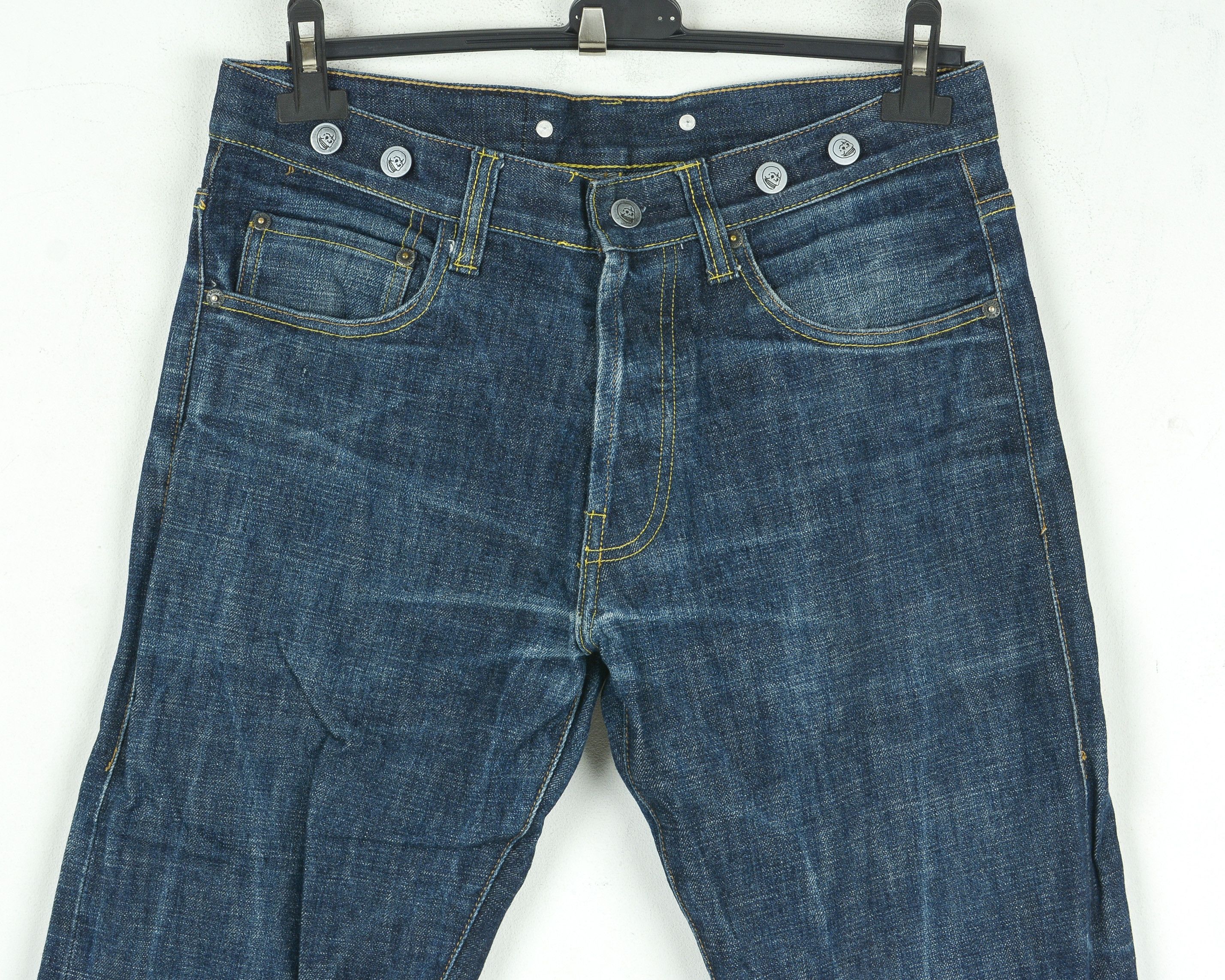 Cheap Monday 666 Japanese Blue Dry W31 L34 Reg Taper Selvedge Jeans Denim Size US 31 - 2 Thumbnail