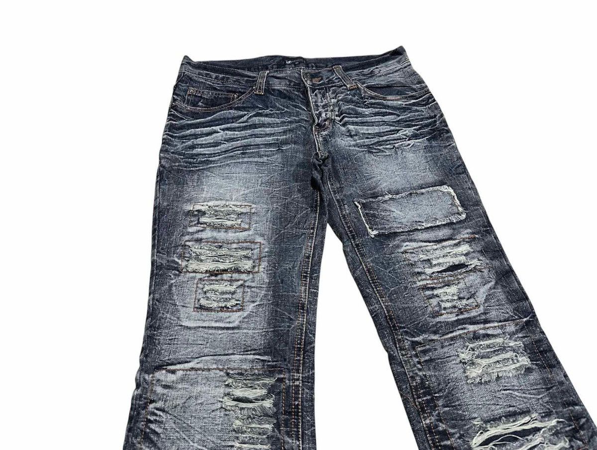 Hysteric Glamour × Japanese Brand × Seditionaries 🔥Y2K Archived Lowbox Faded Patchwork Distressed Denim Punk Size US 34 / EU 50 - 2 Thumbnail