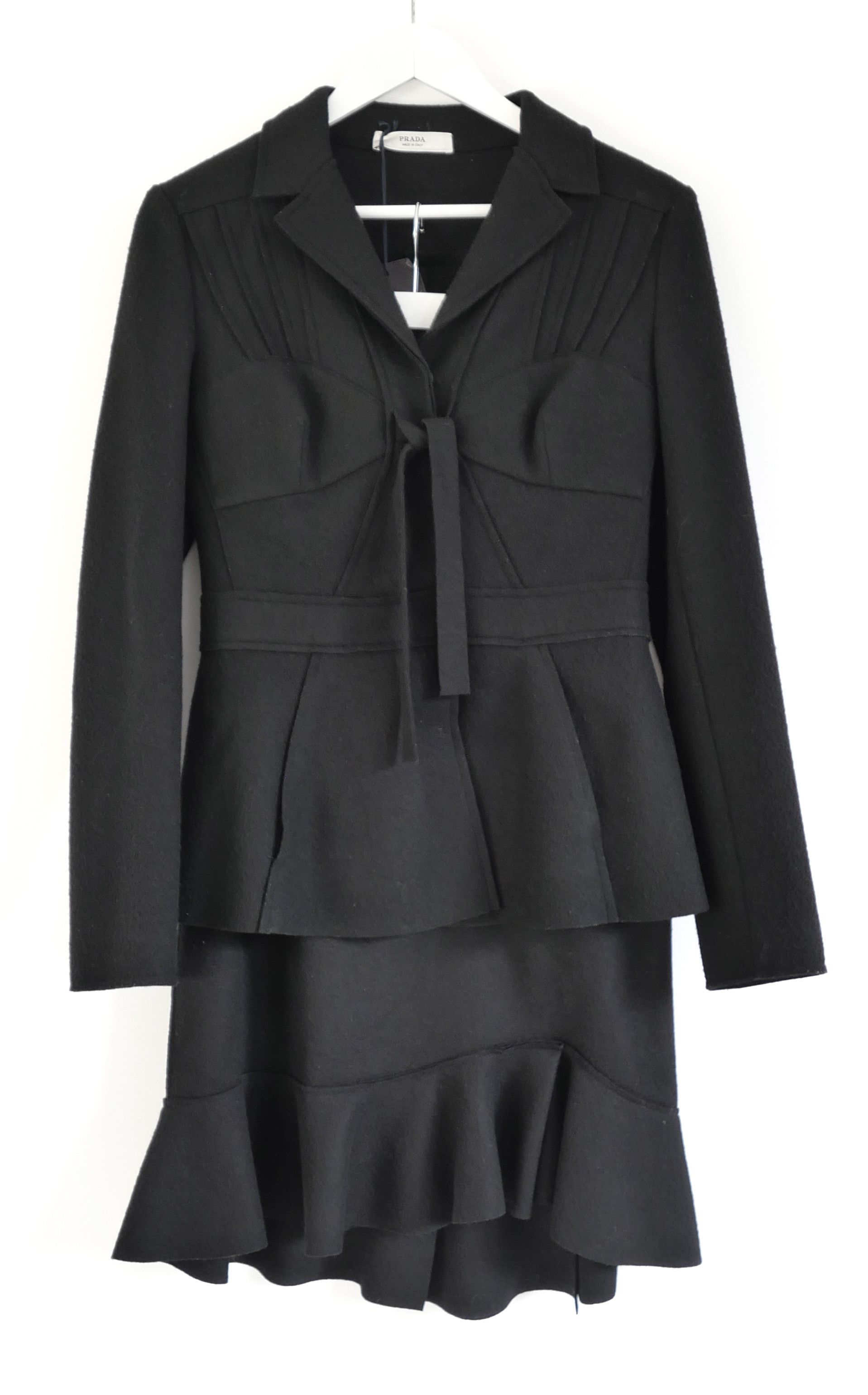Prada Prada Fall 2008 Black Wool Felt Frill Hem Skirt Size 30" / US 8 / IT 44 - 7 Thumbnail